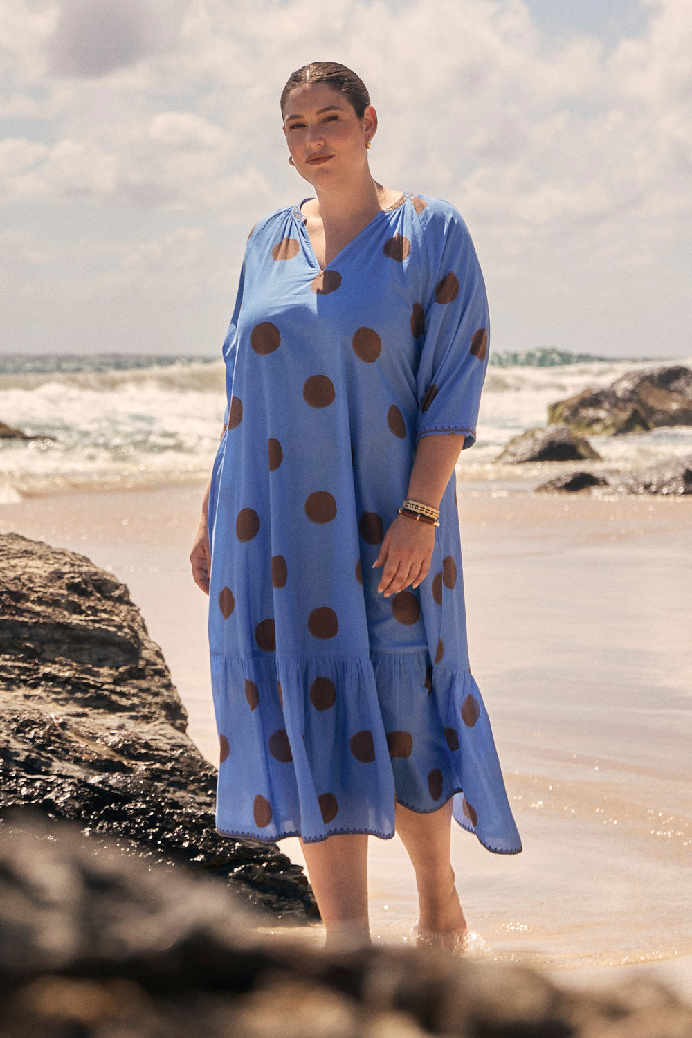 Valentina Tiered Frill Dress in Serendipity, Maxi Dress - Adrift Clothing
