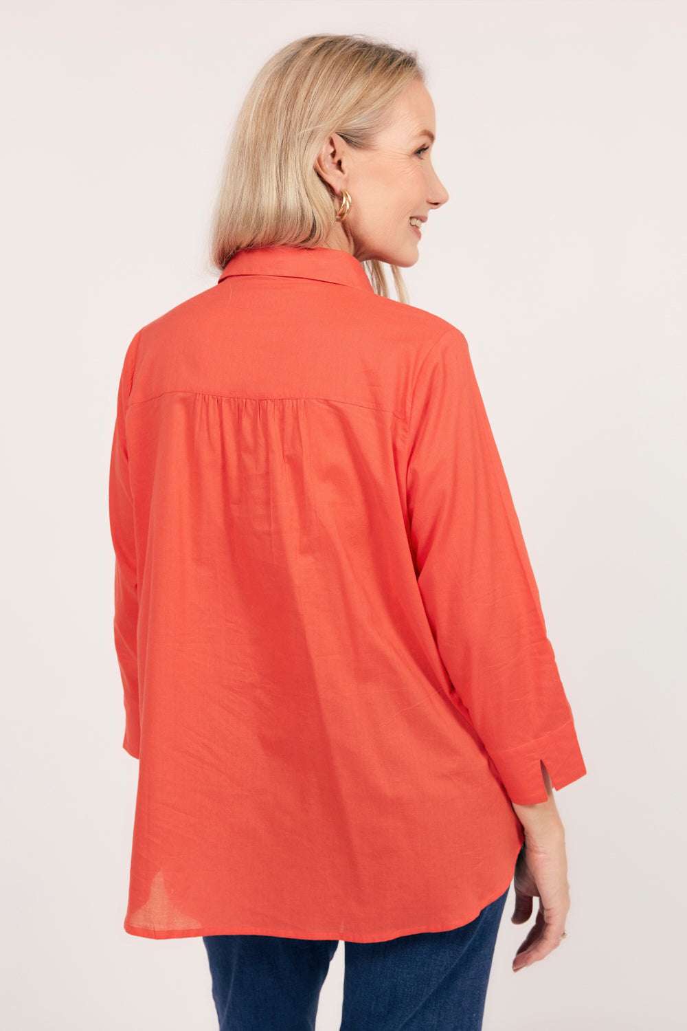 Vivienne Pintuck Blouse in Burnt Orange