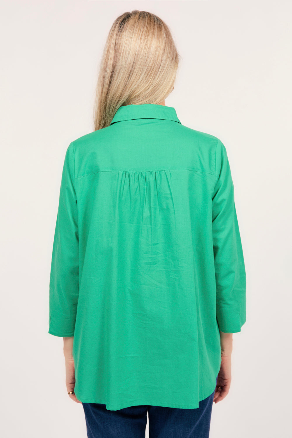 Vivienne Pintuck Blouse in Emerald