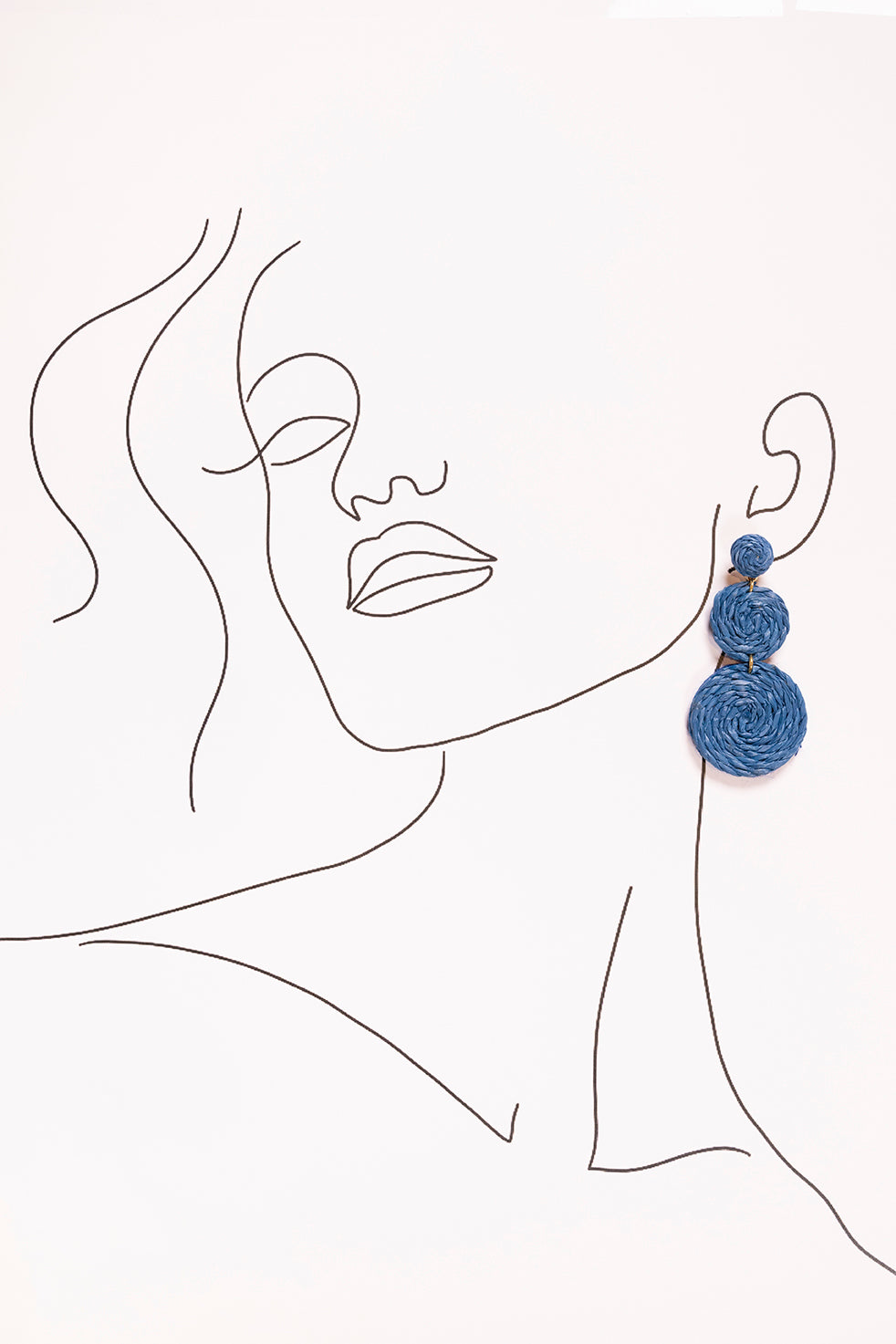 Woven Drop Earrings in Cobalt