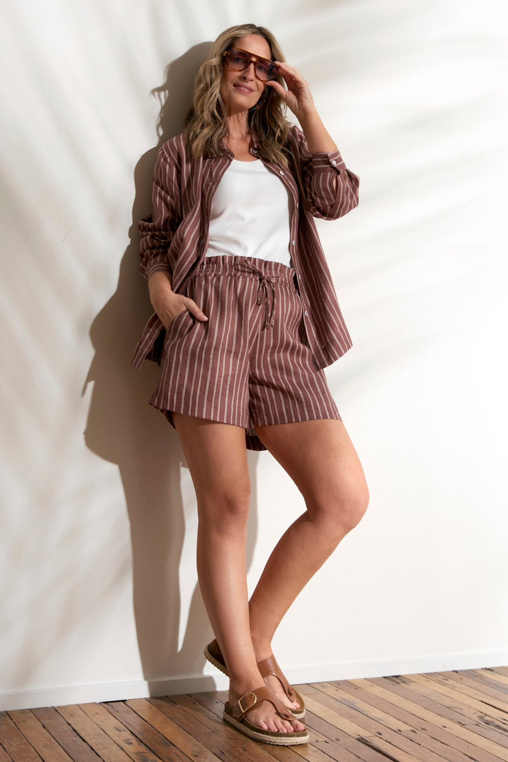 Oversized Linen Boyfriend Shirt in Nutmeg