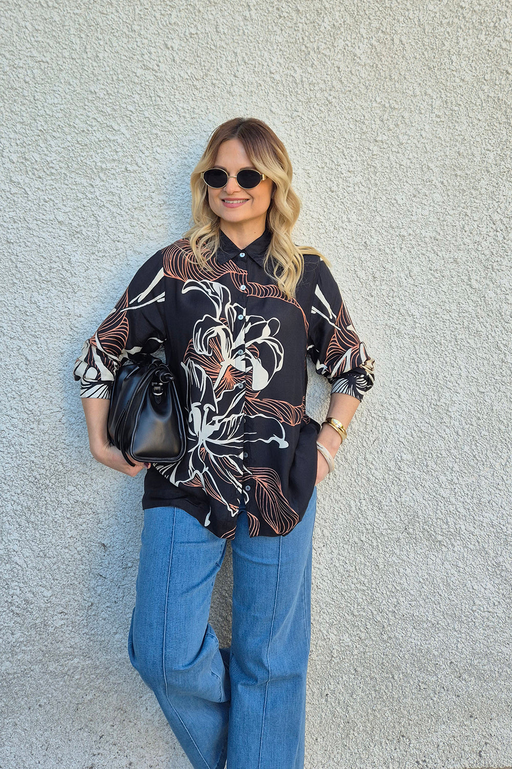 Jane Collared Shirt in Floral Terrain