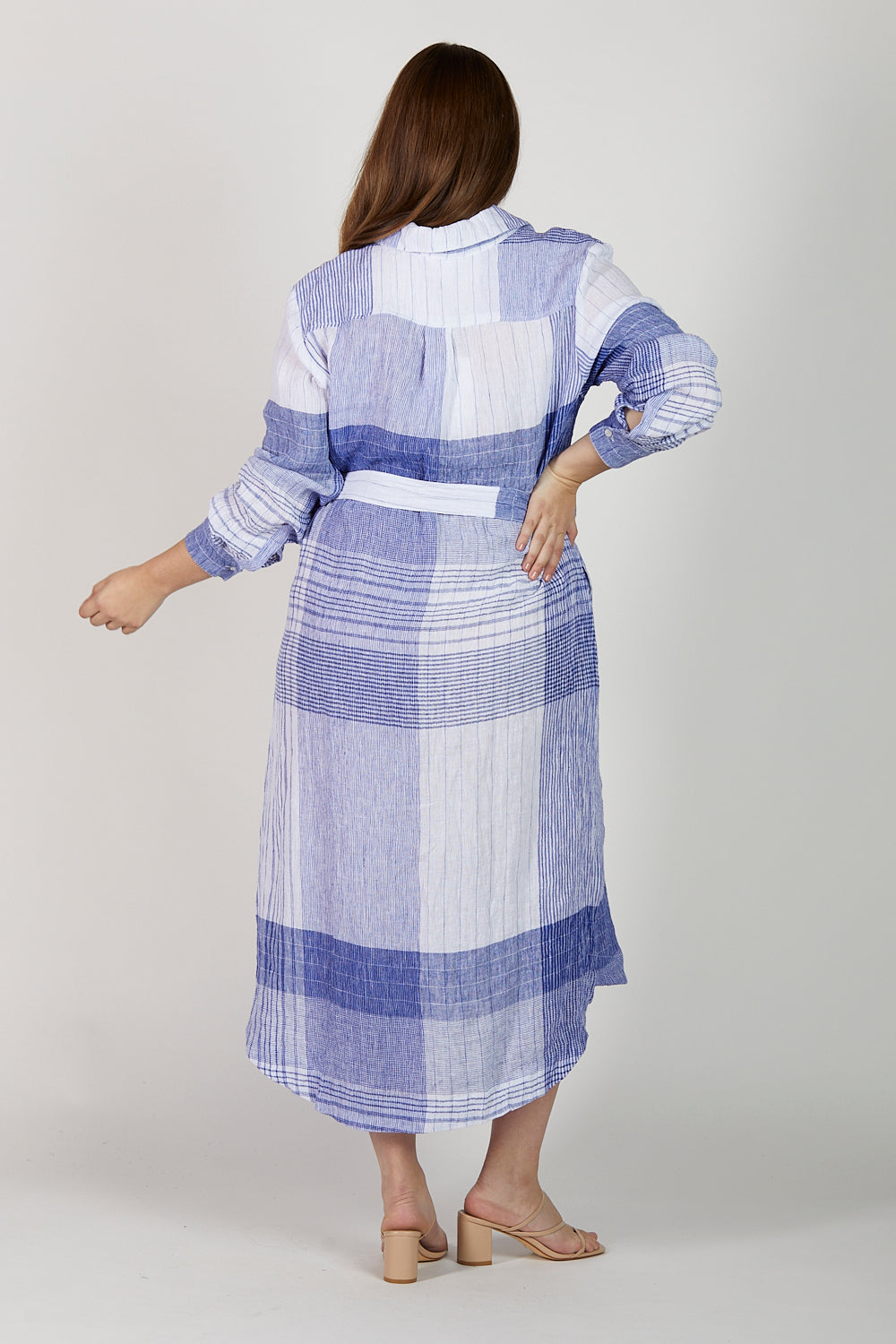 Abbey Linen Shirt Dress in Saori