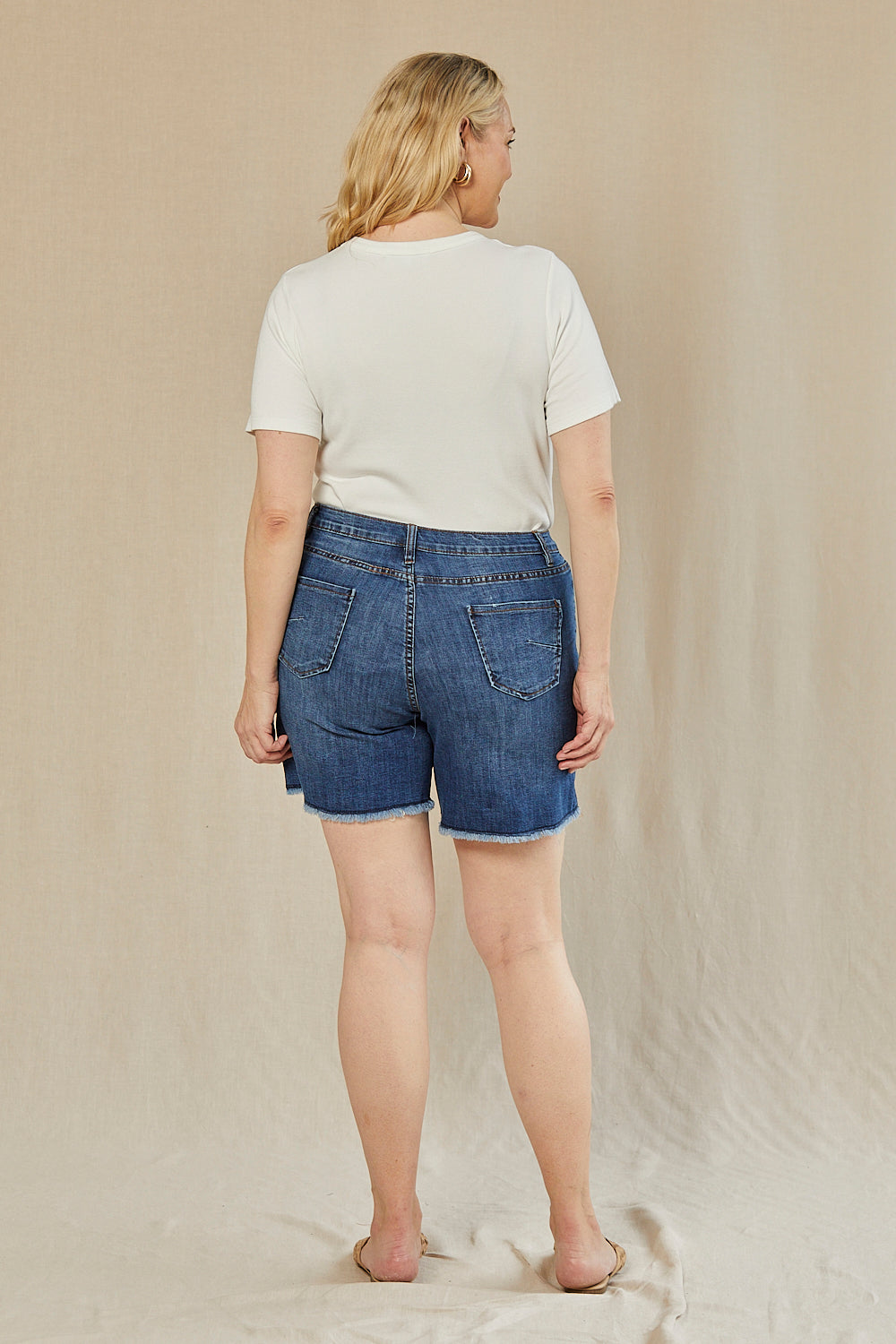 Adrift Denim Cut Off Shorts in Mid Wash