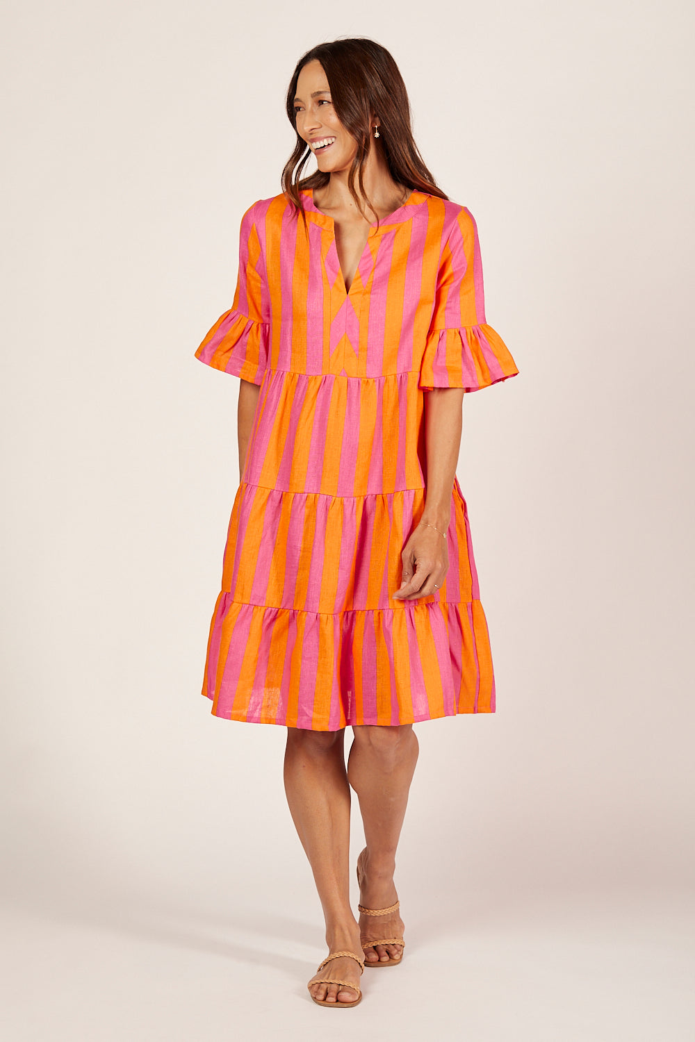 Scout Linen Tiered Dress in Afterglow | PRE-ORDER