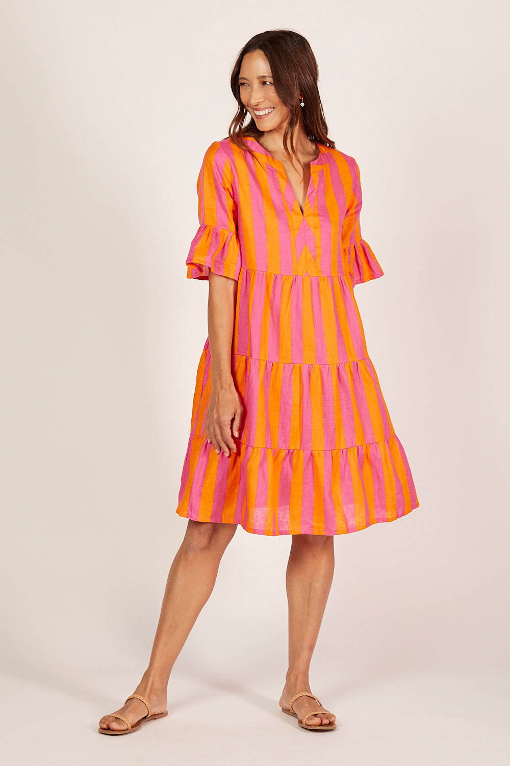 Scout Linen Tiered Dress in Afterglow | PRE-ORDER