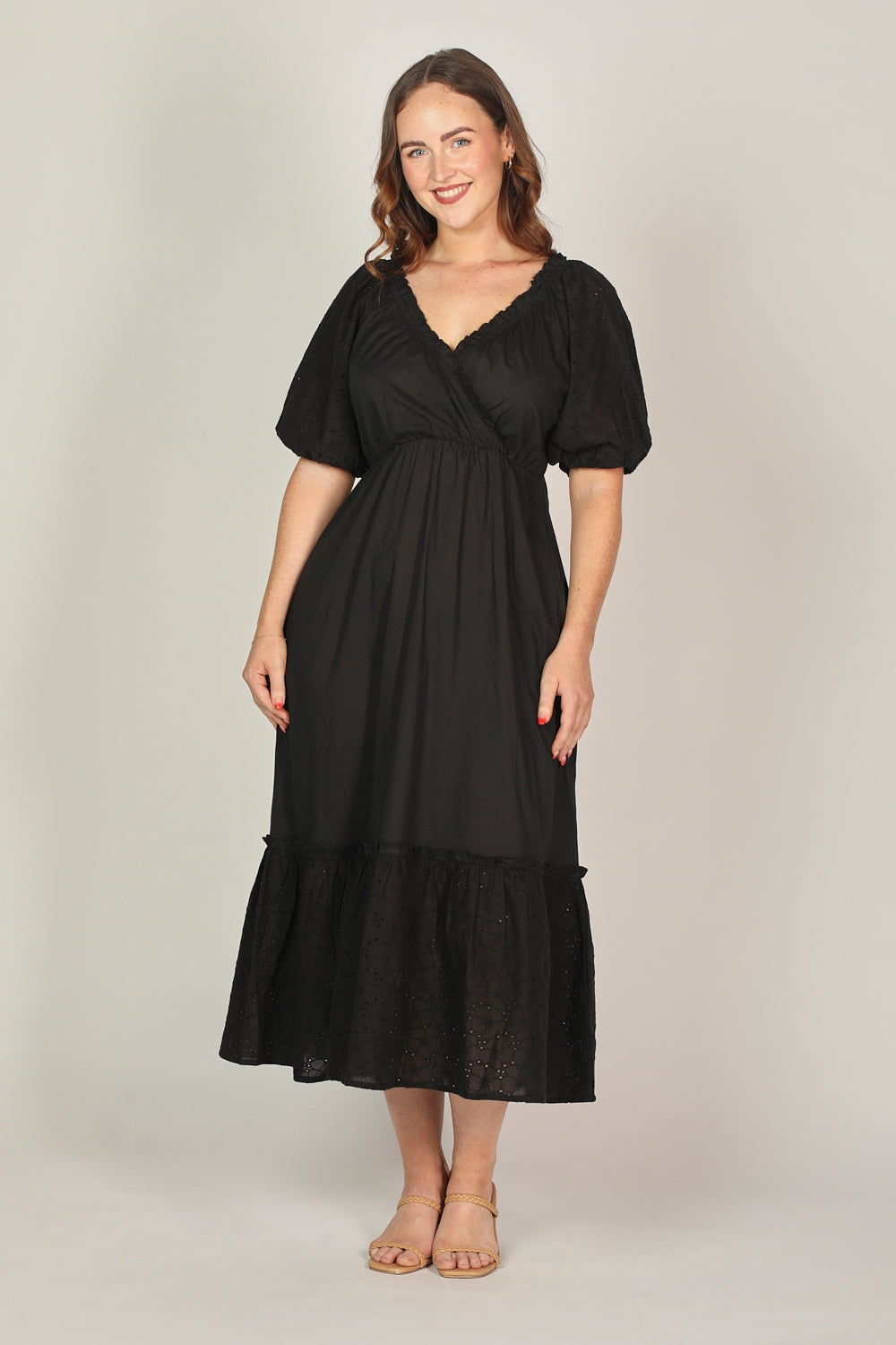 Alison Broderie Anglaise Dress in Black