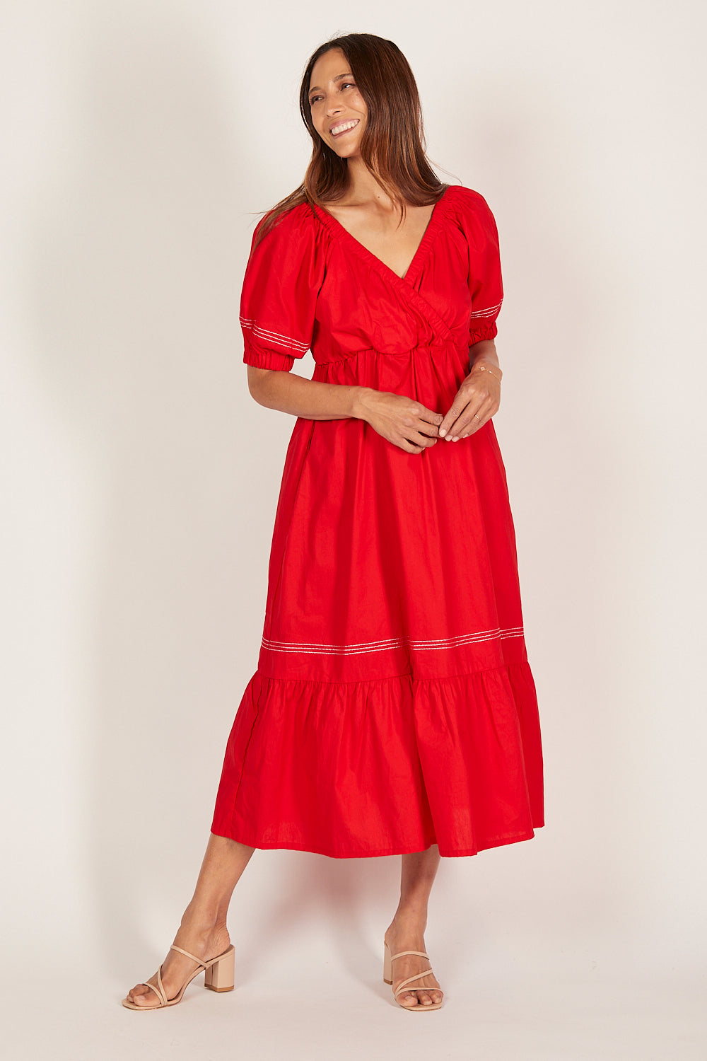 Alison Poplin Maxi Dress in Christmas Cheer