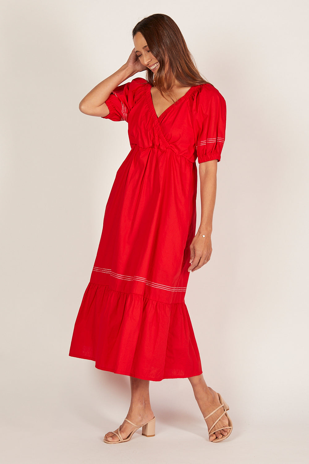 Alison Poplin Maxi Dress in Christmas Cheer