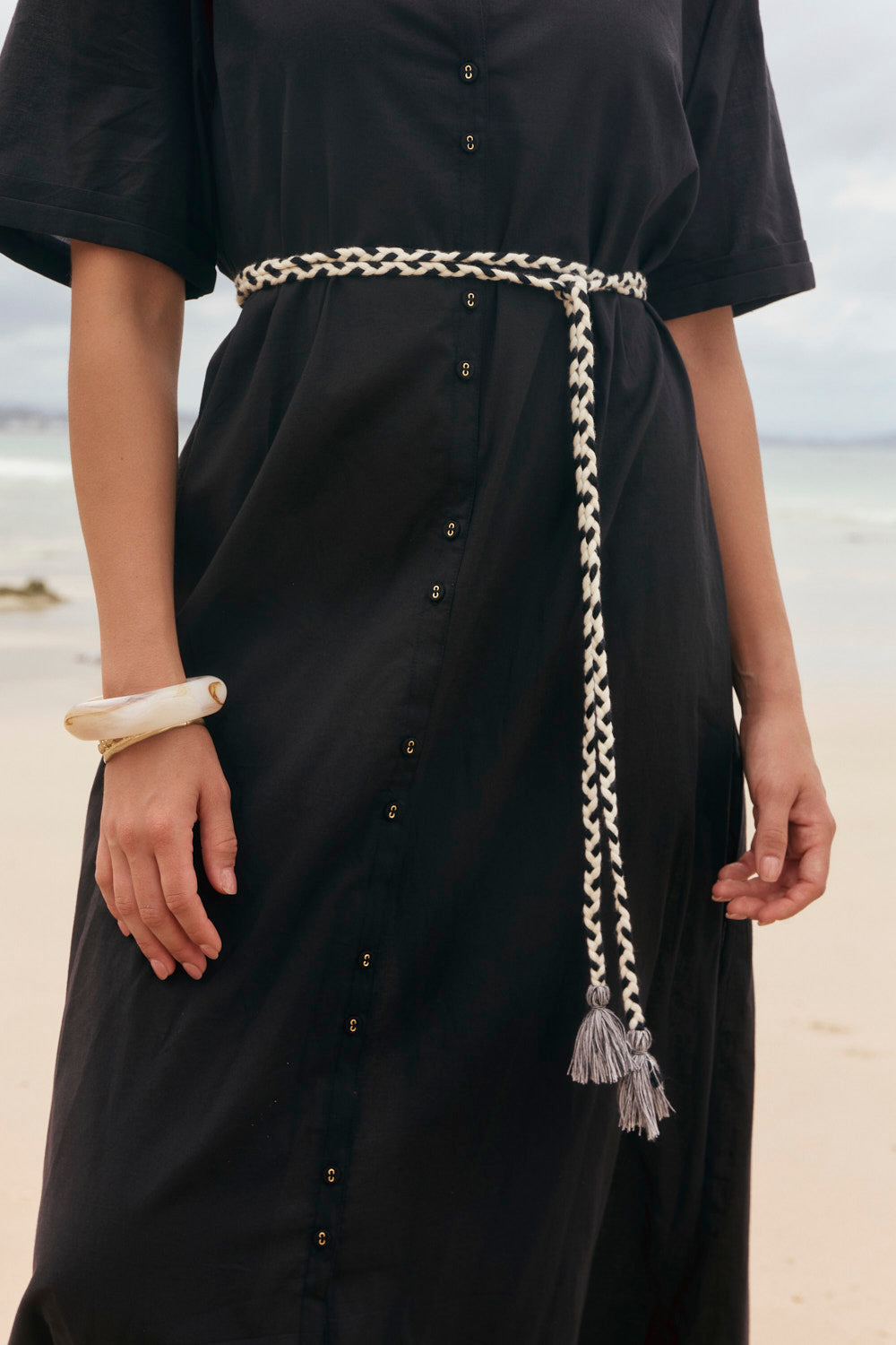 Amani Collared Dress in Black