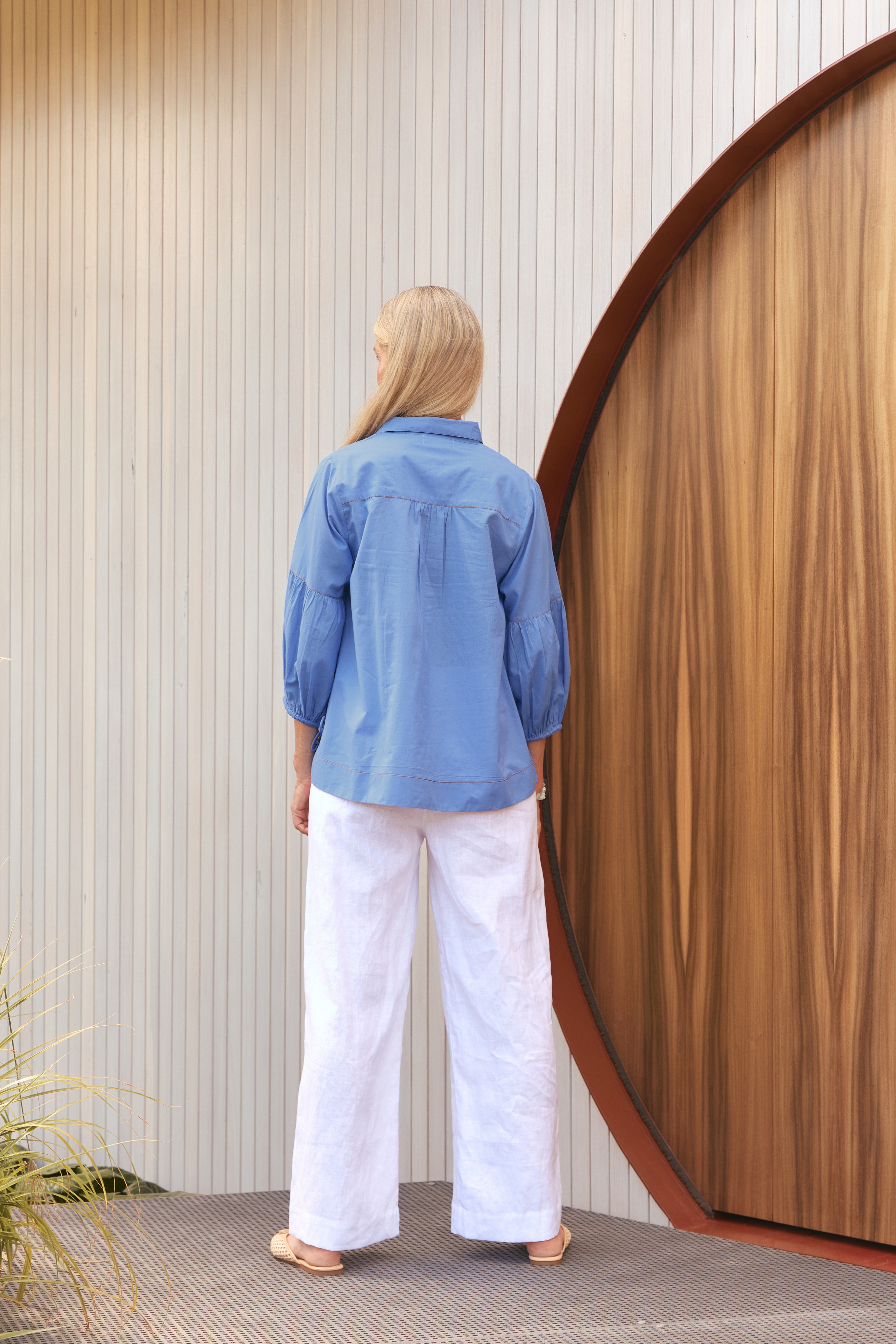 Anya Smock Blouse in Seabreak