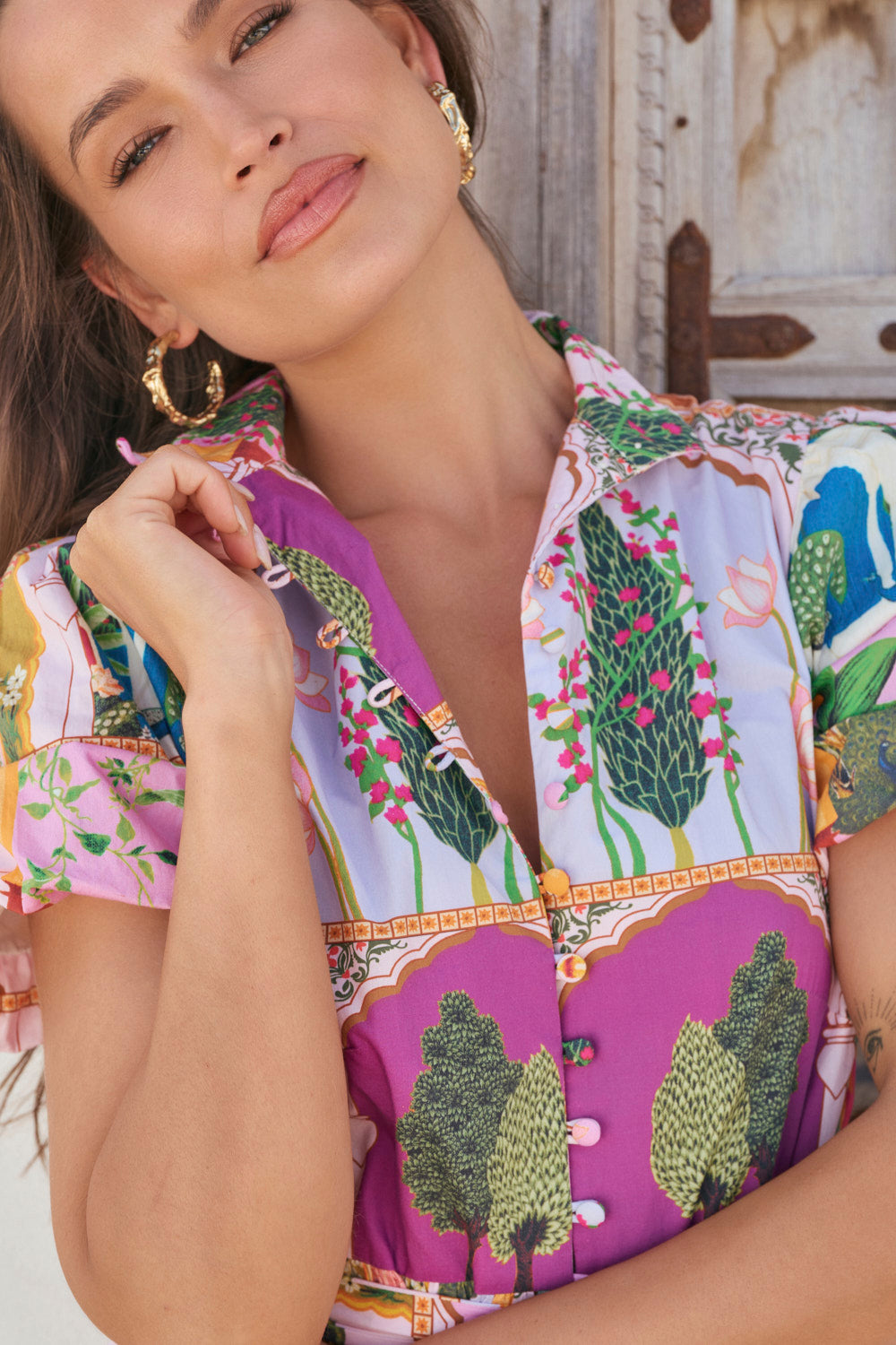 April Tiered Dress in Padam Mosaic