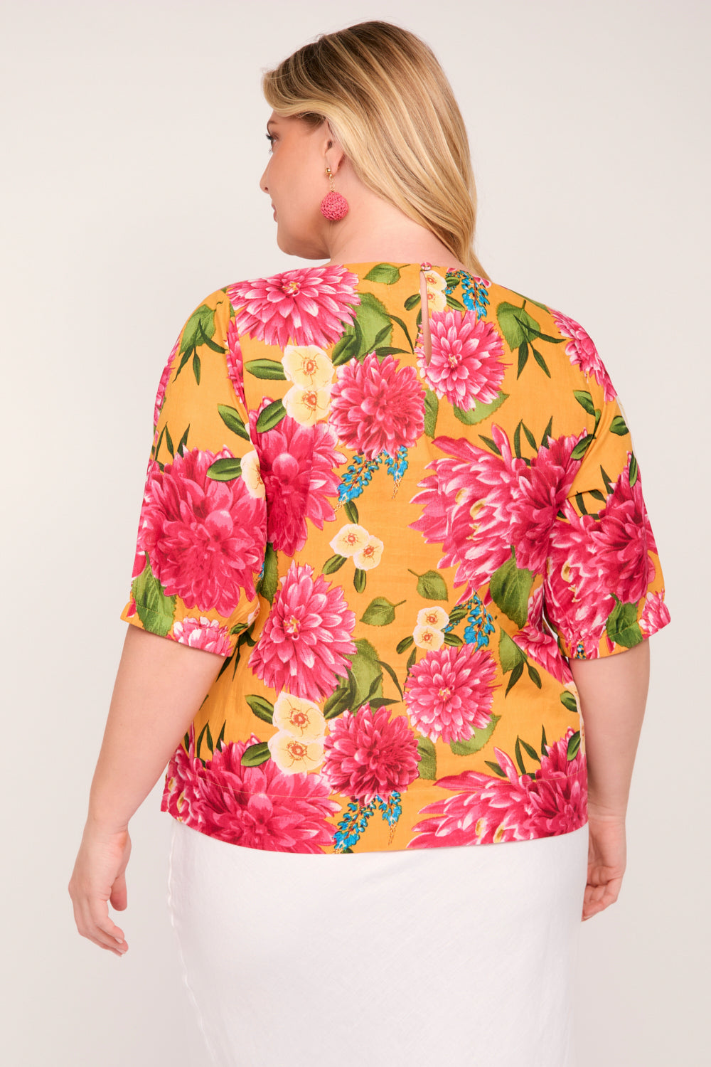 Audrey Blouse in Dreaming Dahlias