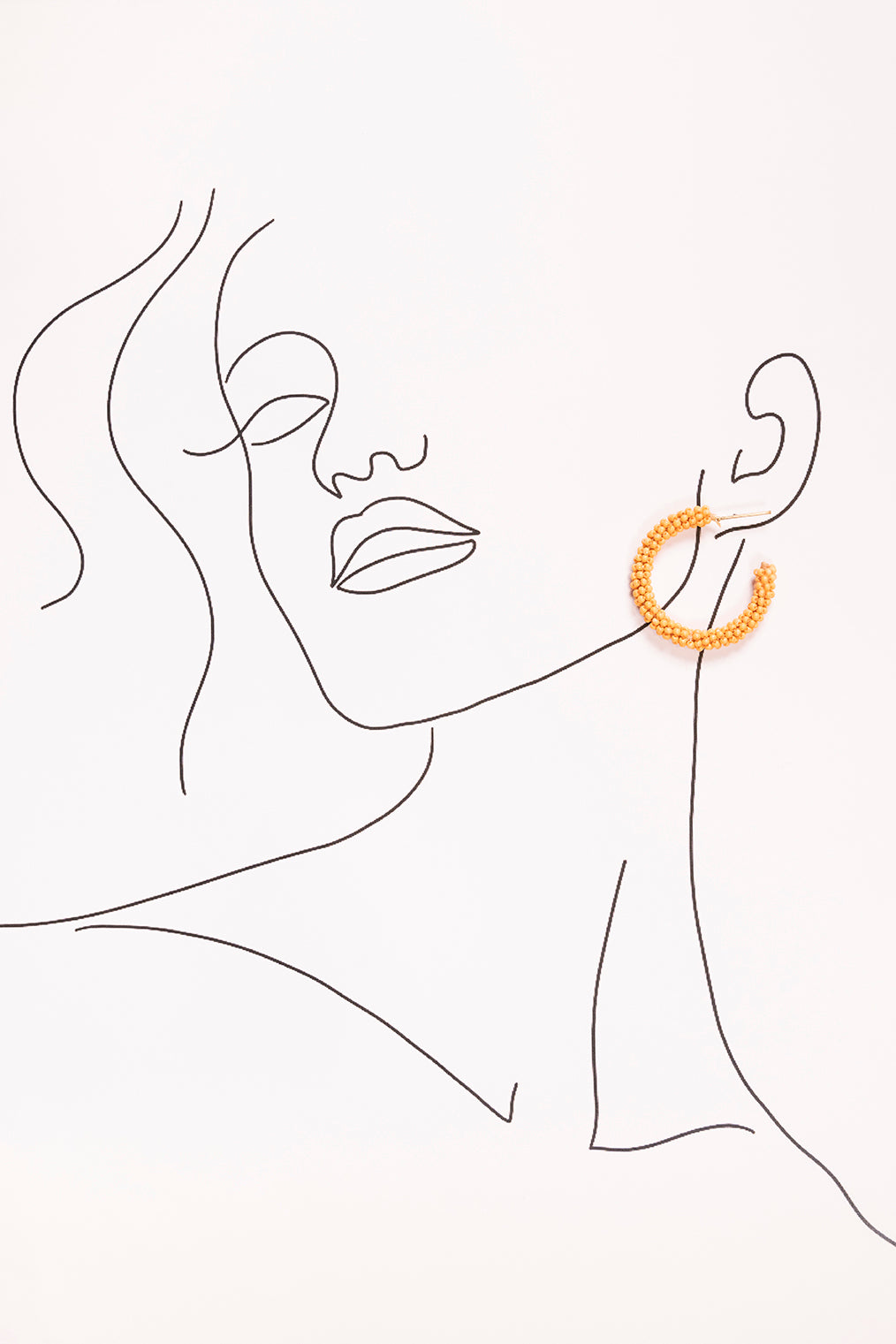 Beaded Hoops in Tangerine