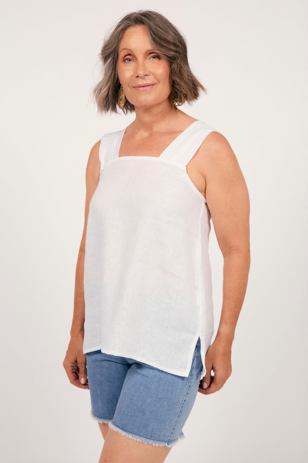 Bec Linen Top in White