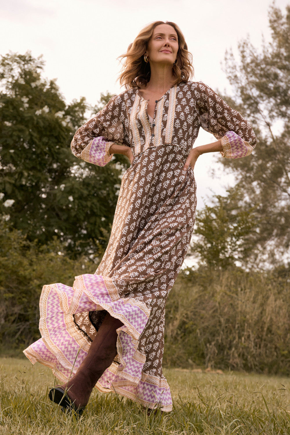 Bonnie Umbrella Dress in Purple Rain