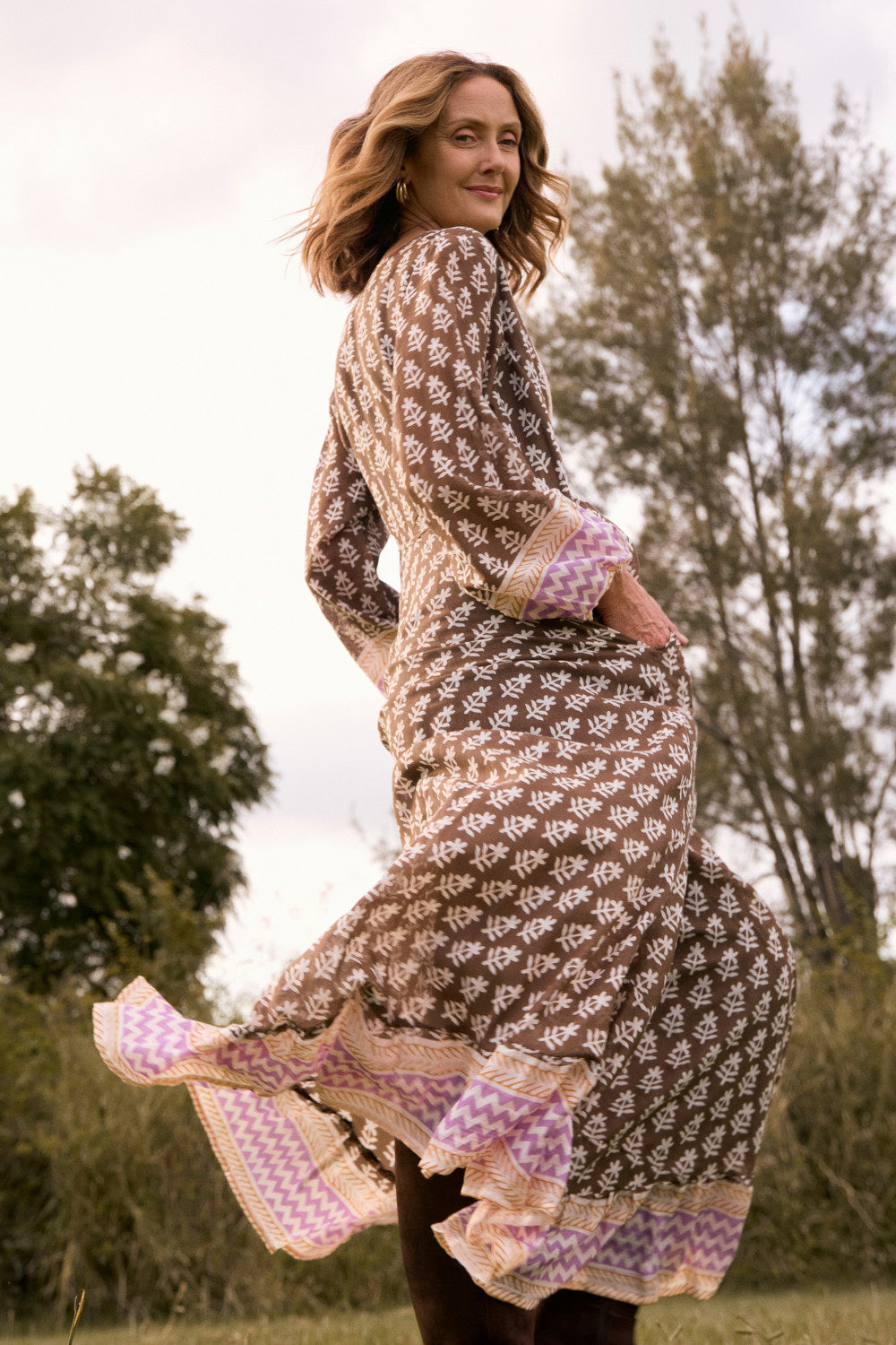 Bonnie Umbrella Dress in Purple Rain