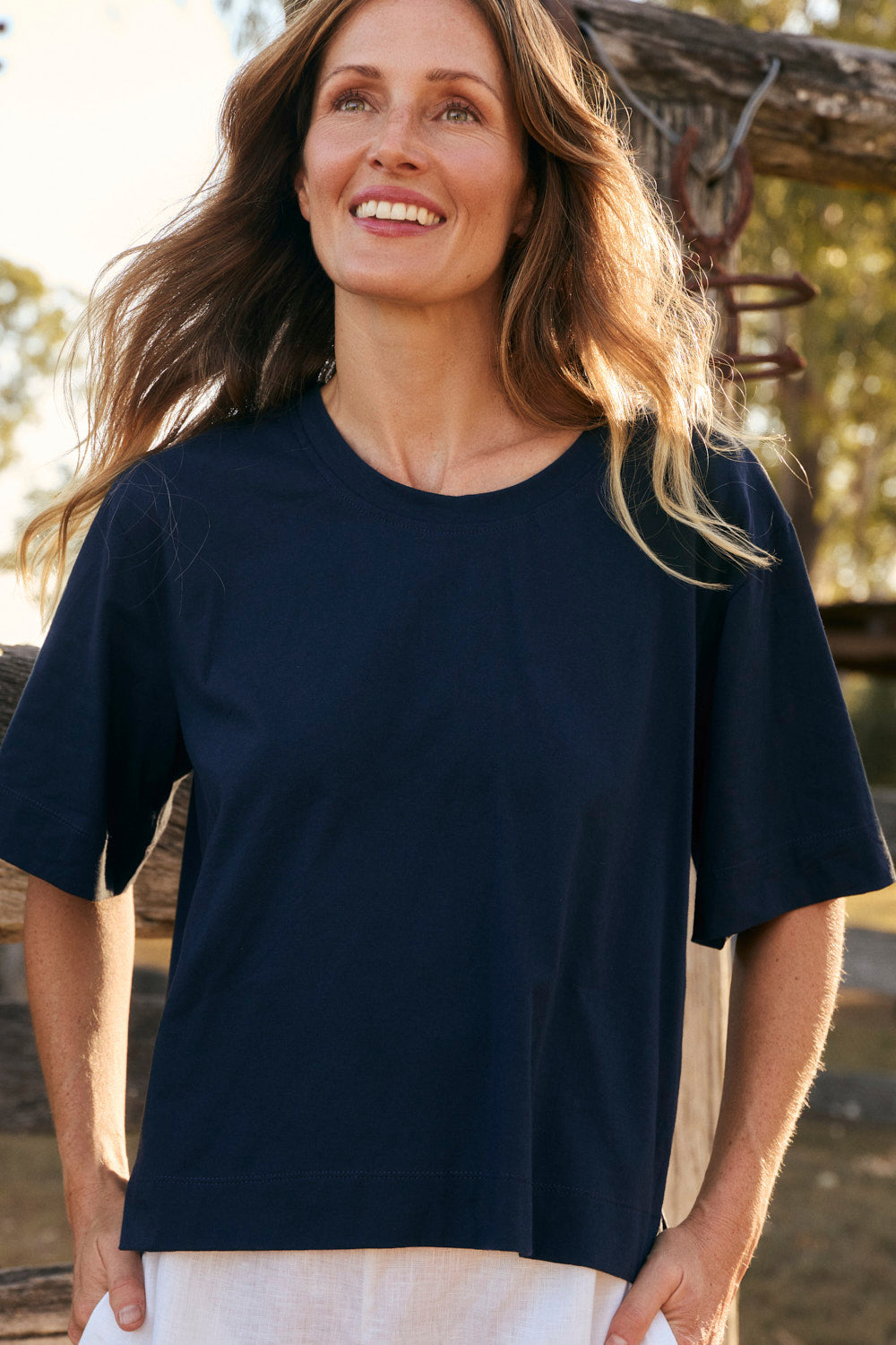 Boxy T-Shirt in Navy