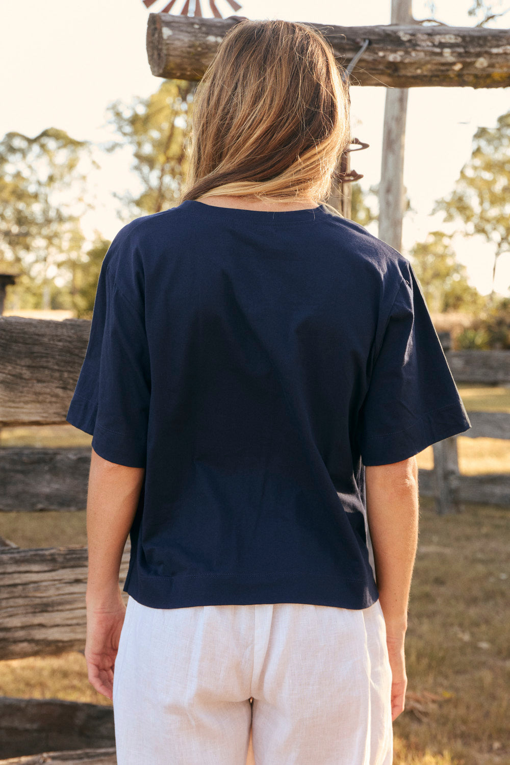 Boxy T-Shirt in Navy