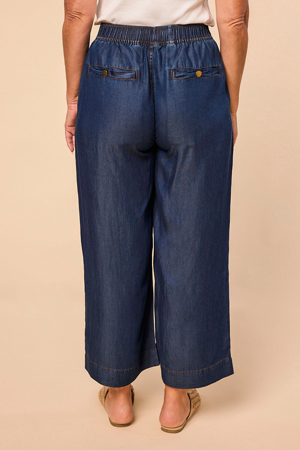 Breezy Relaxed Tencel Pant in Dark Wash (Petite Length)