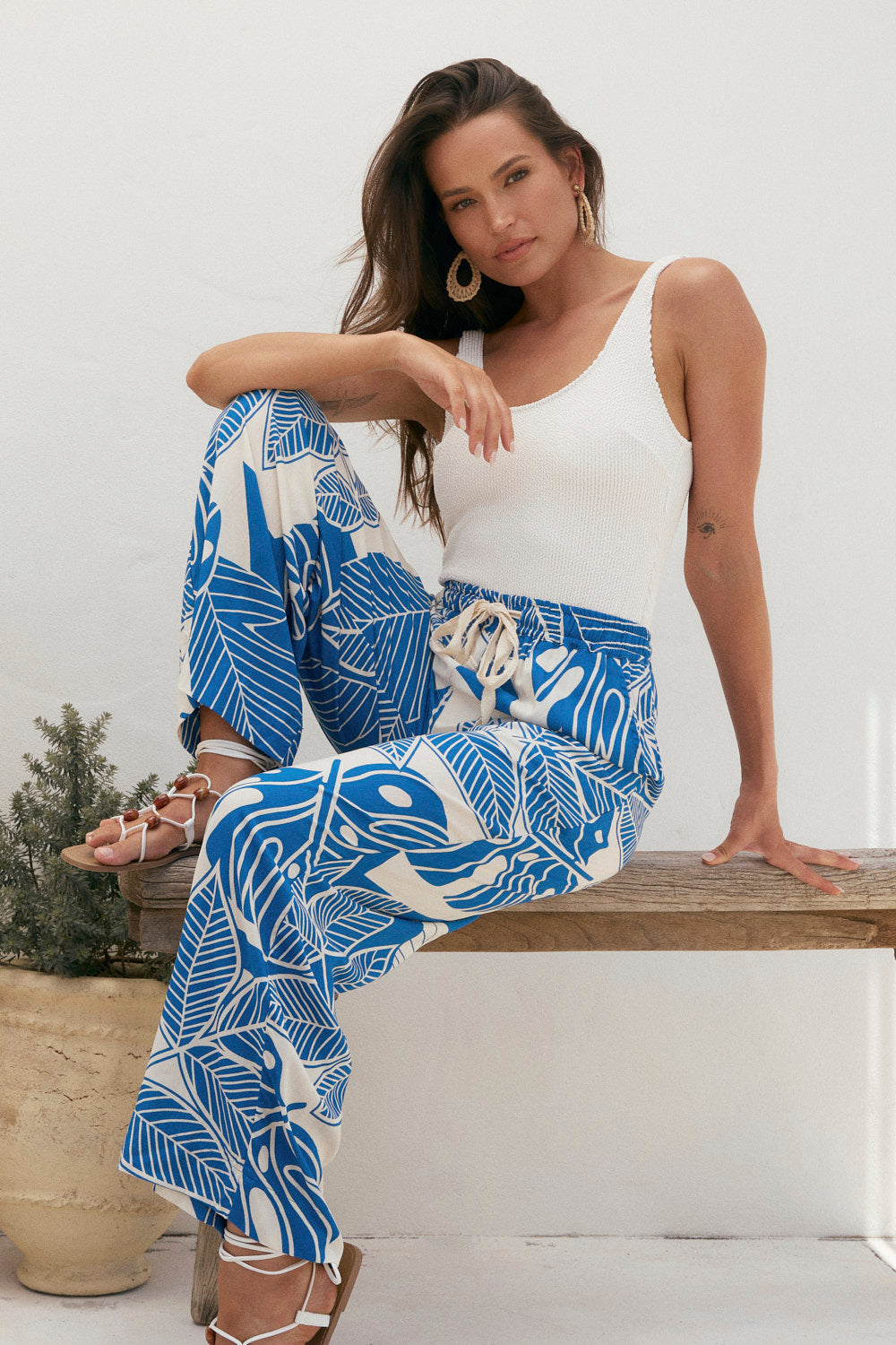 Breezy Relaxed Pant in Azure Oasis