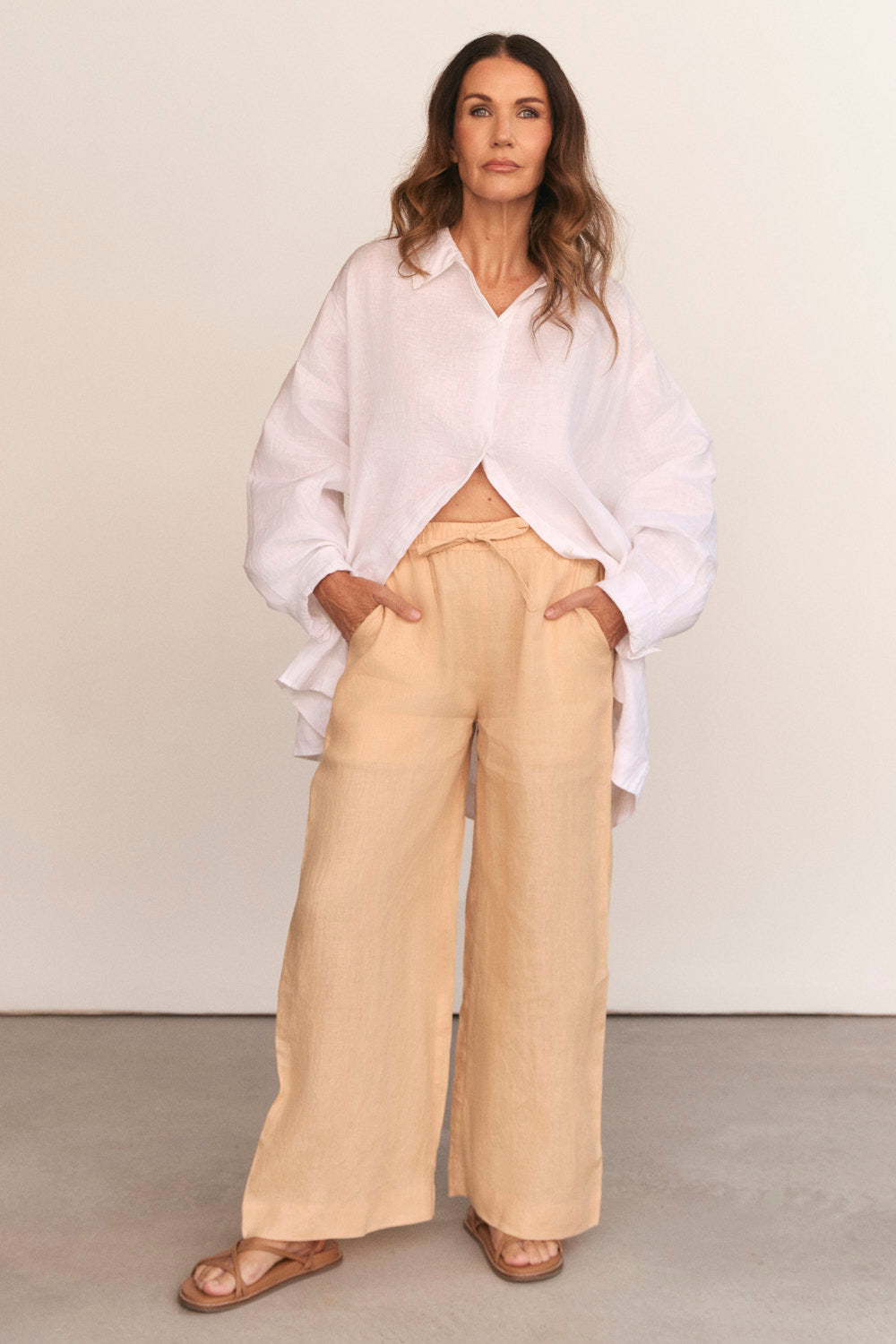 Breezy Linen Relaxed Pant in Sand