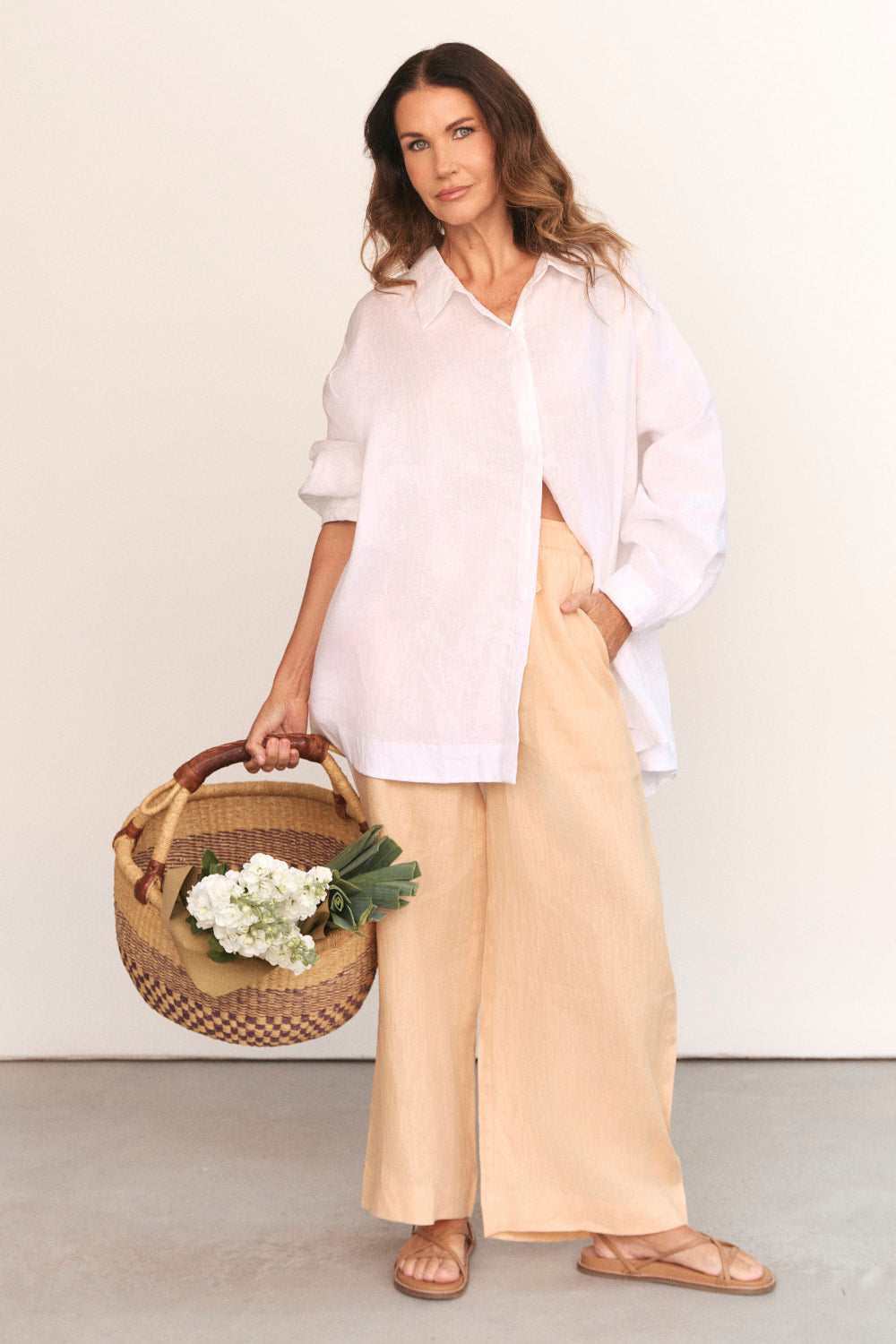 Breezy Linen Relaxed Pant in Sand
