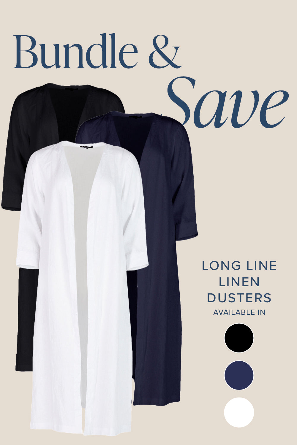 The Long Line Linen Duster Jacket Bundle