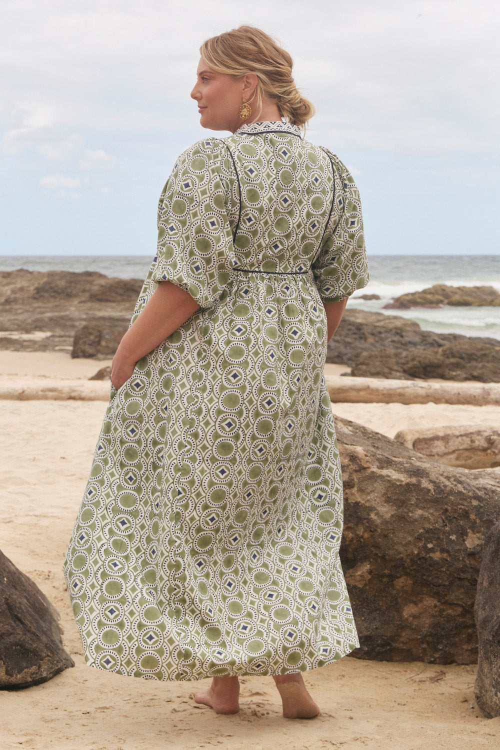 Cairo Boho Dress in Evergreen