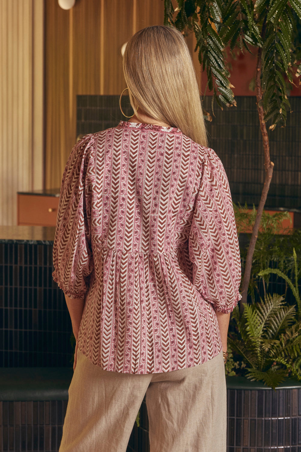 Cairo Boho Blouse in Saffron