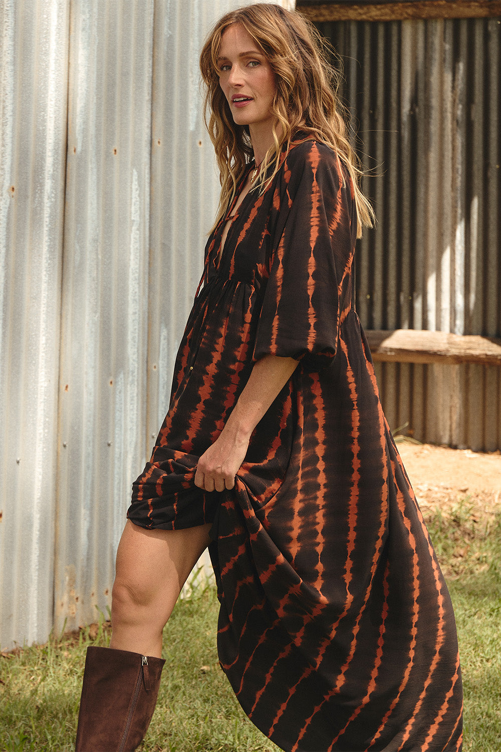 Cairo Boho Dress in Ember Nights, Maxi Dress - Adrift Clothing