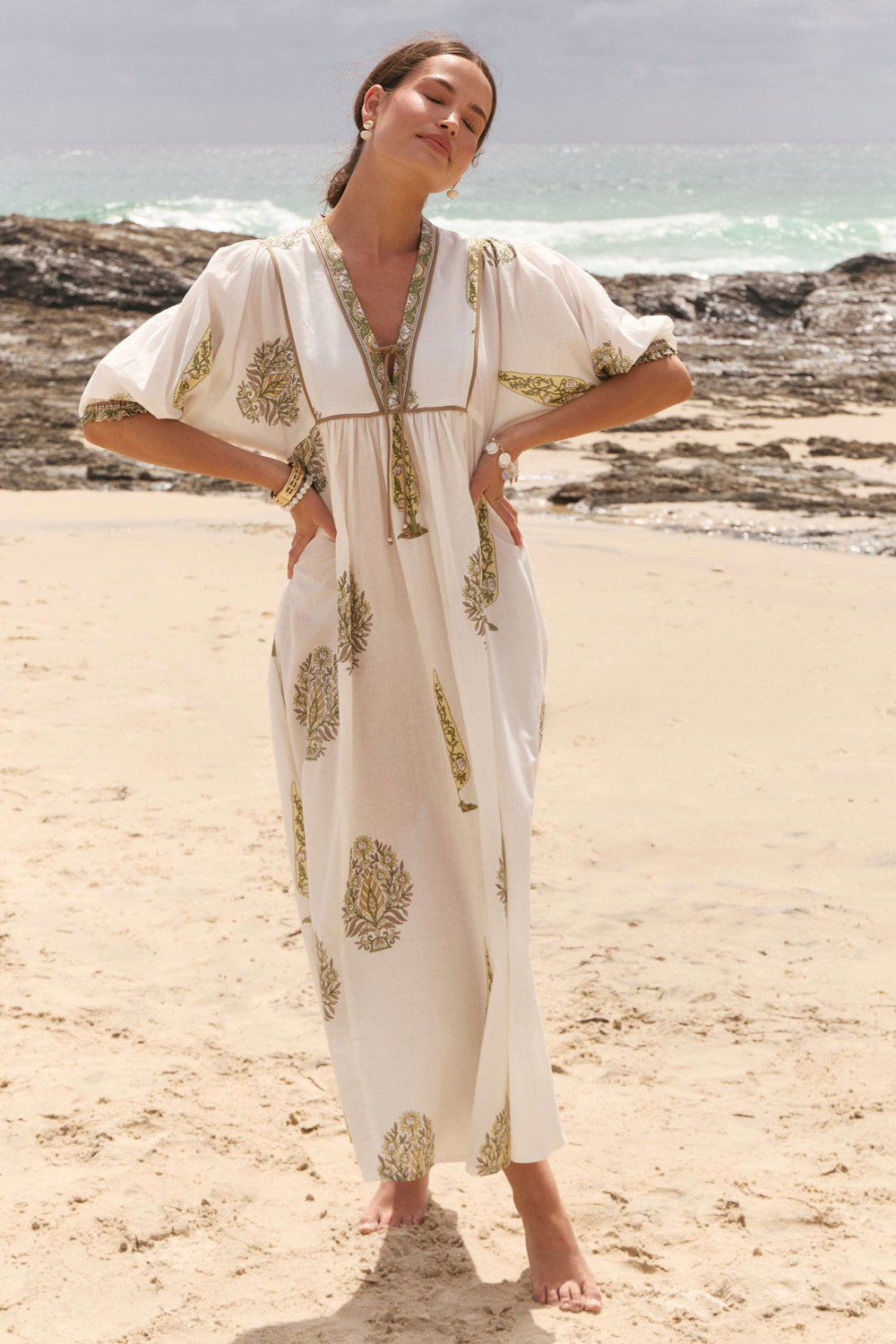 Cairo Boho Dress in Sagegrove