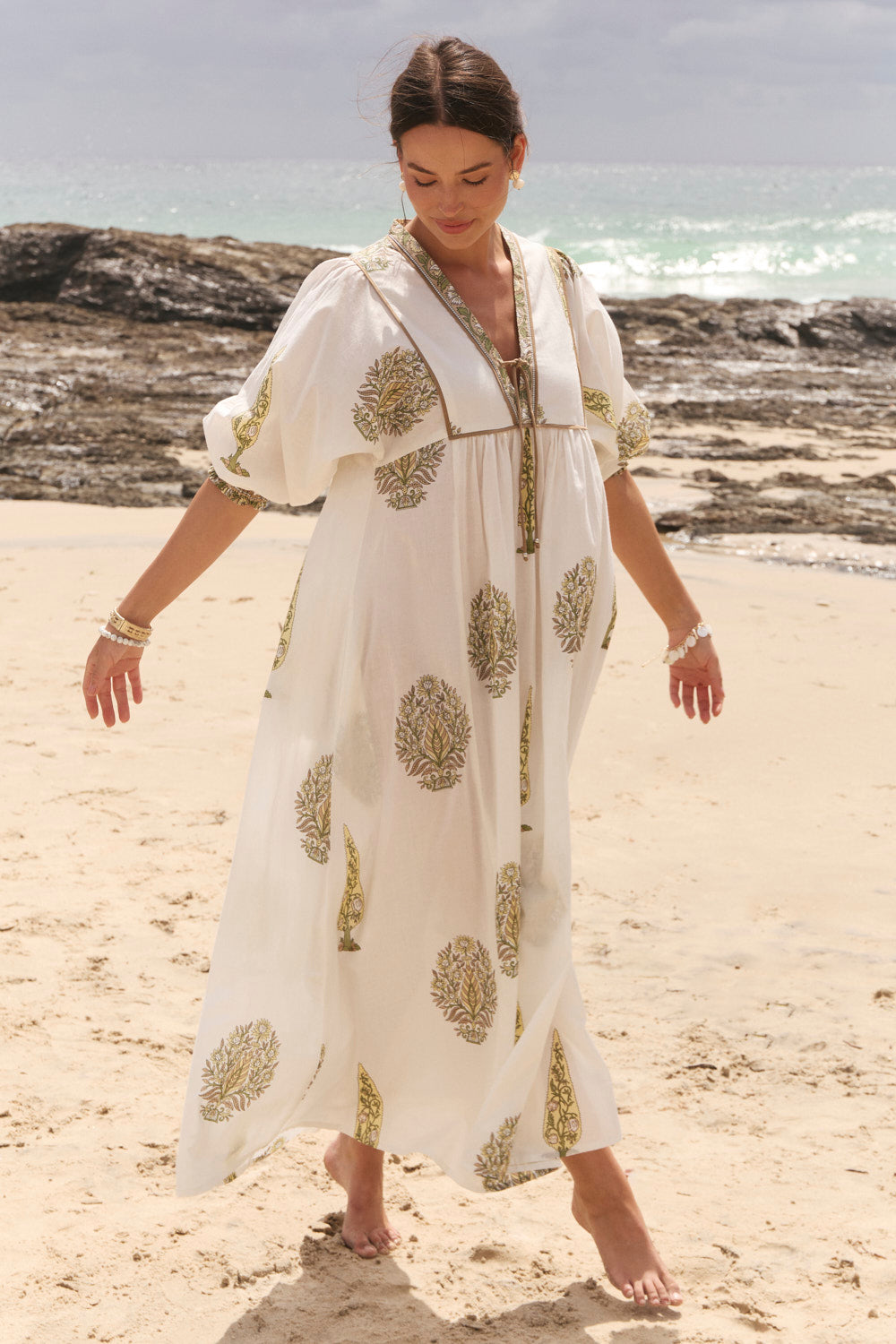 Cairo Boho Dress in Sagegrove