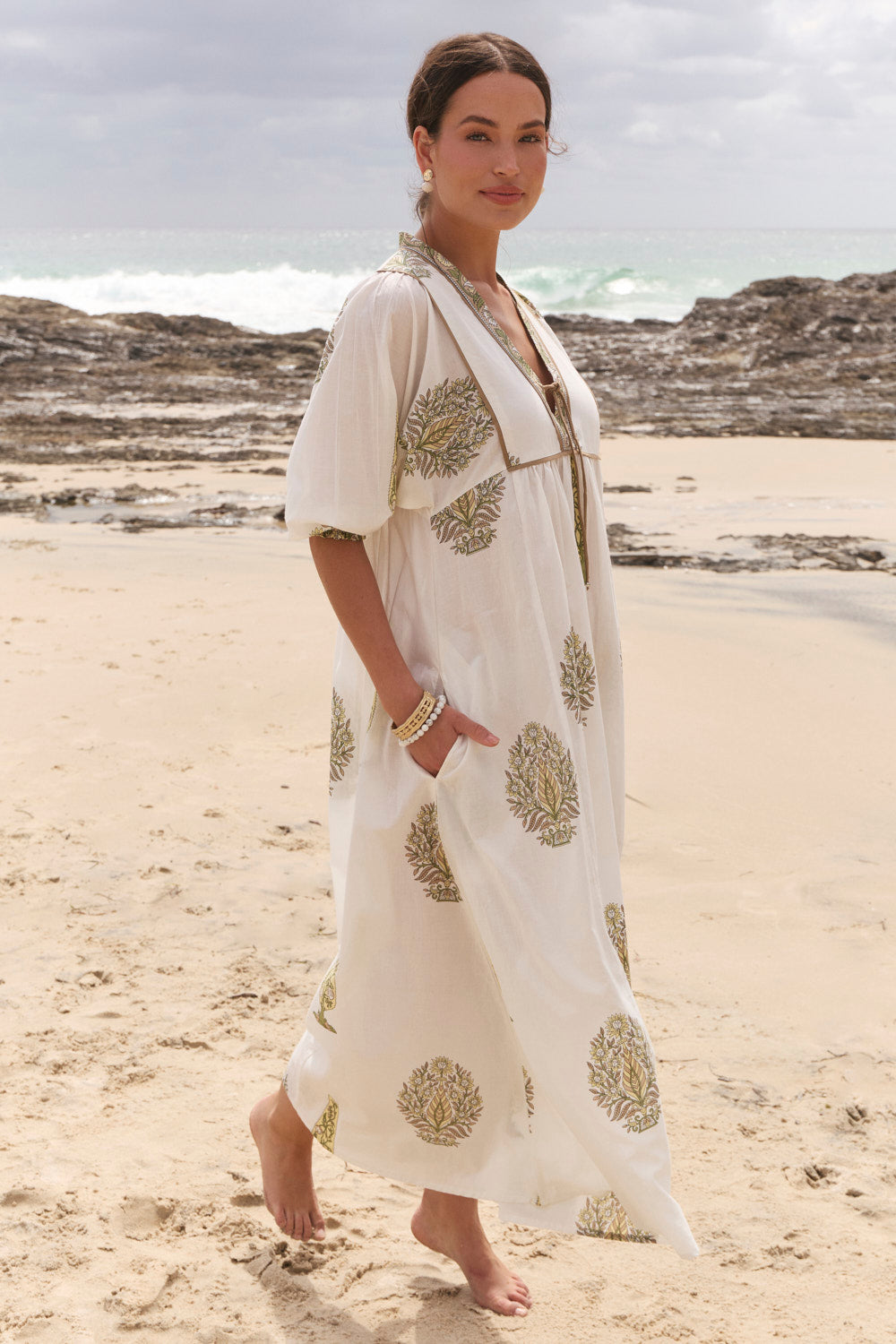 Cairo Boho Dress in Sagegrove