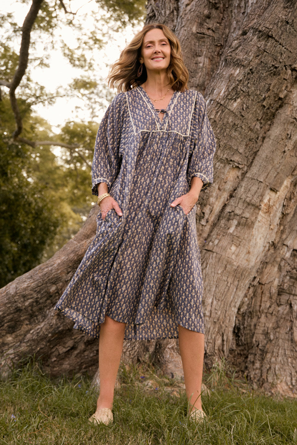 Cairo Midi Dress in Wildfern