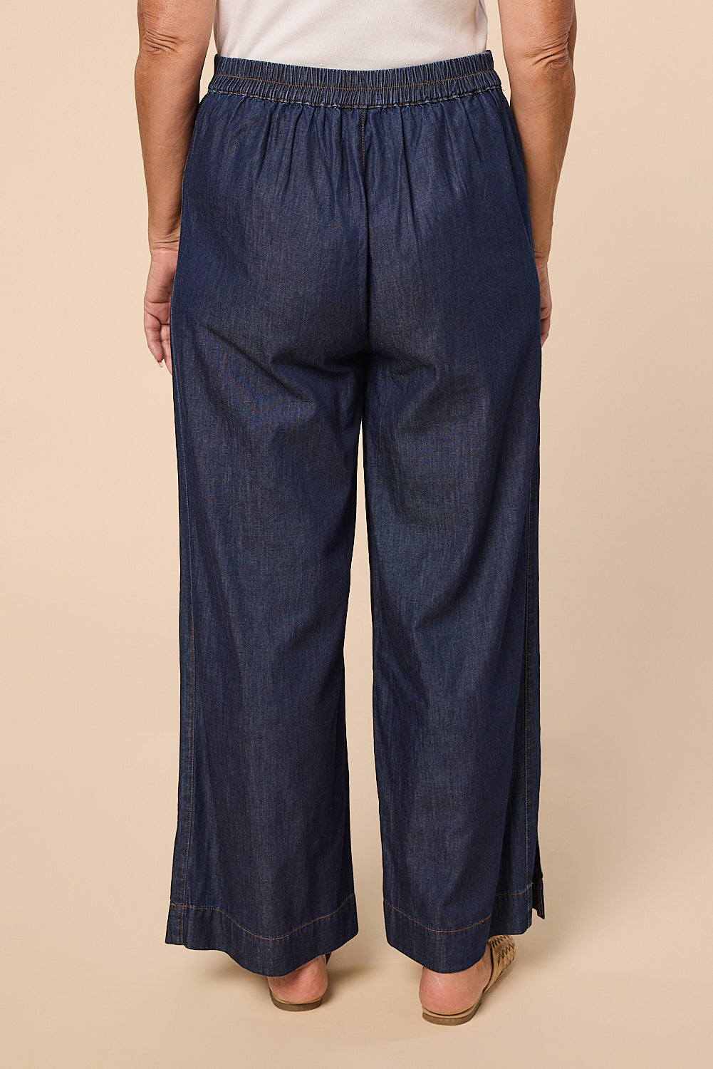 Camille Chambray Pant in Dark Wash