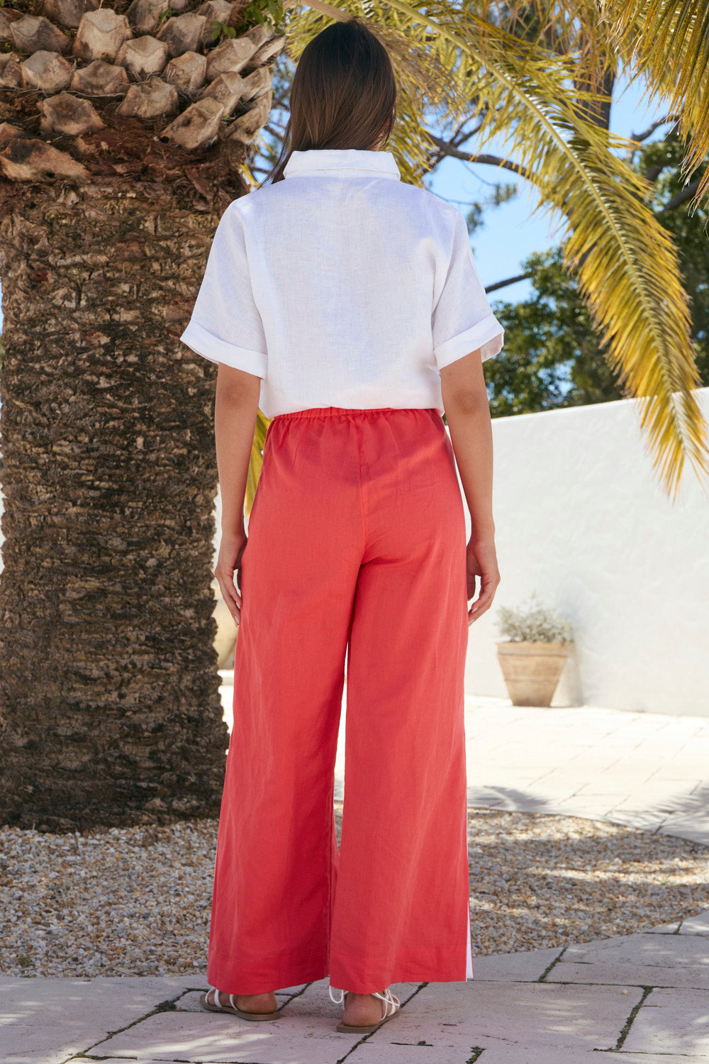 Camille Wide Leg Pant in Clementine
