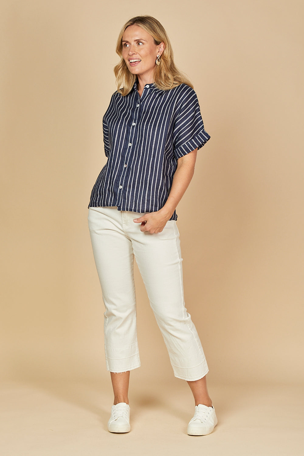 Carmen Linen Shirt in Boathouse