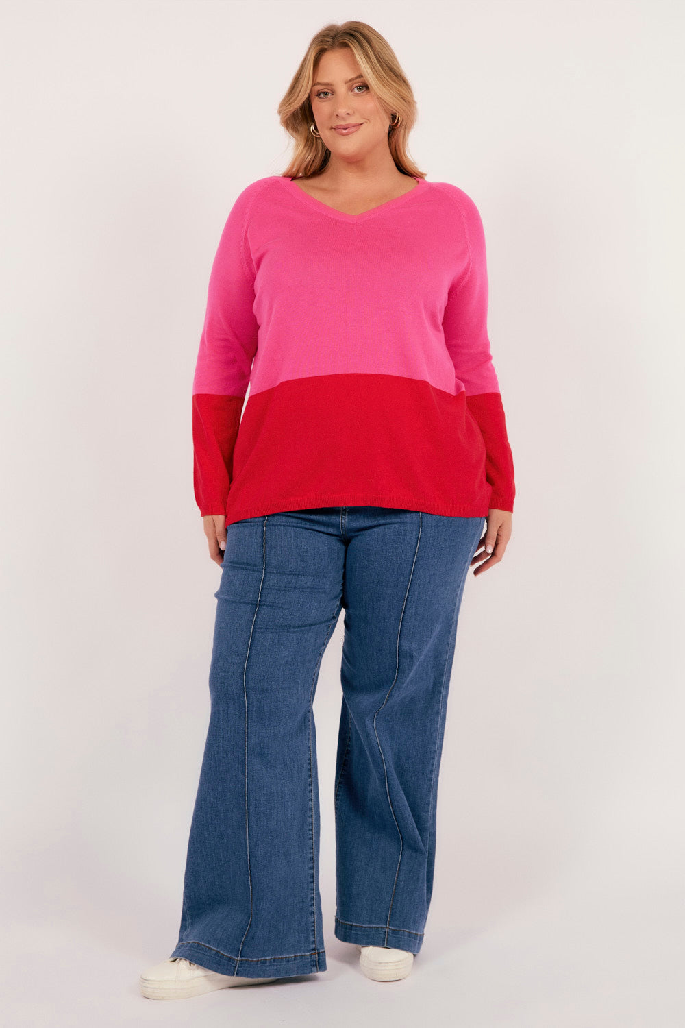 Casablanca Block Knit in Chilli Pink