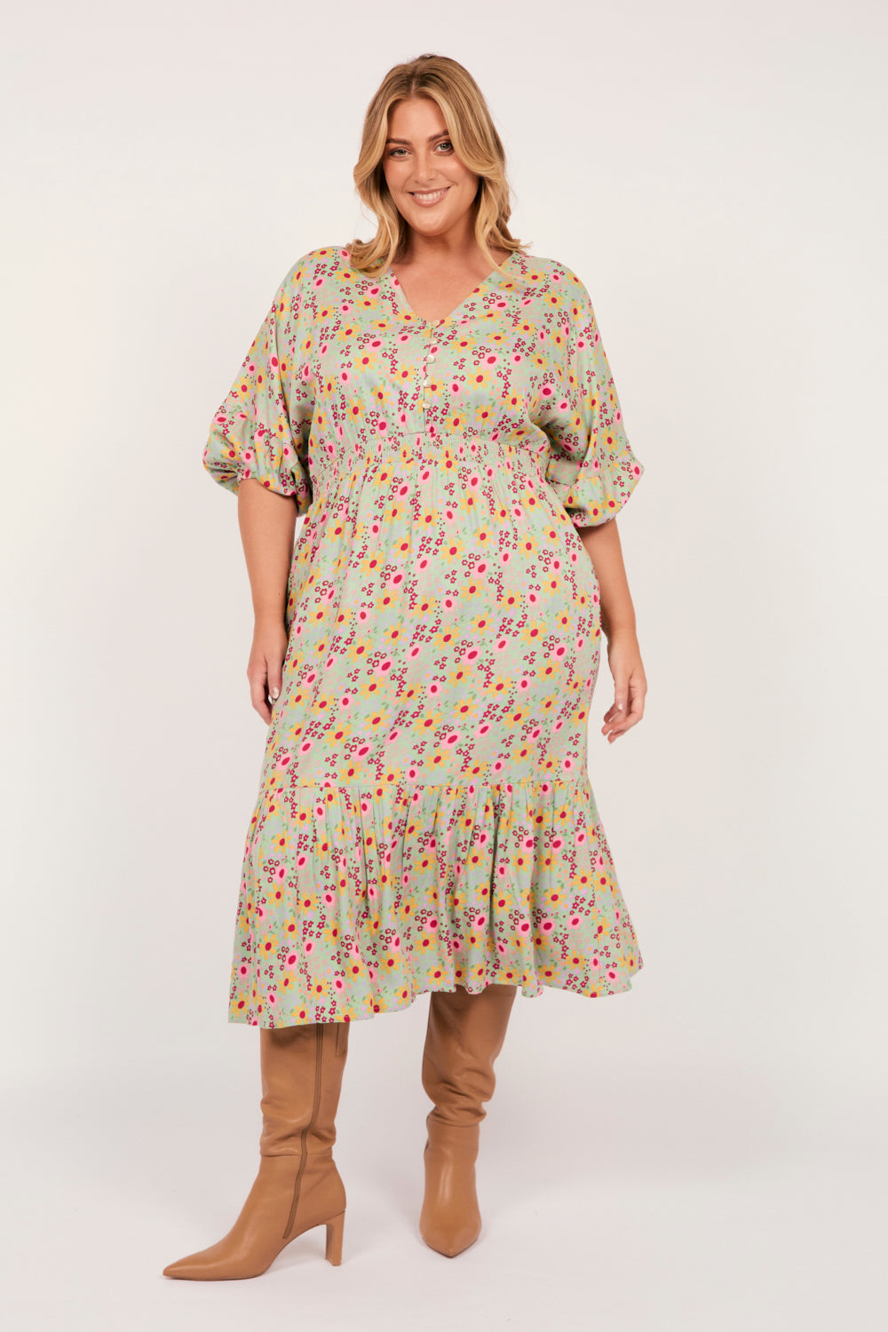 Cherry Blossom Dress in Autumn Posy