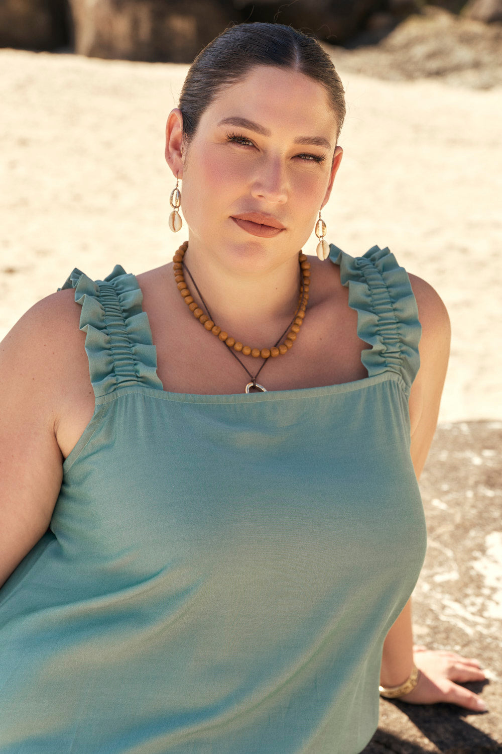 Claire Frill Sun Dress in Tosca