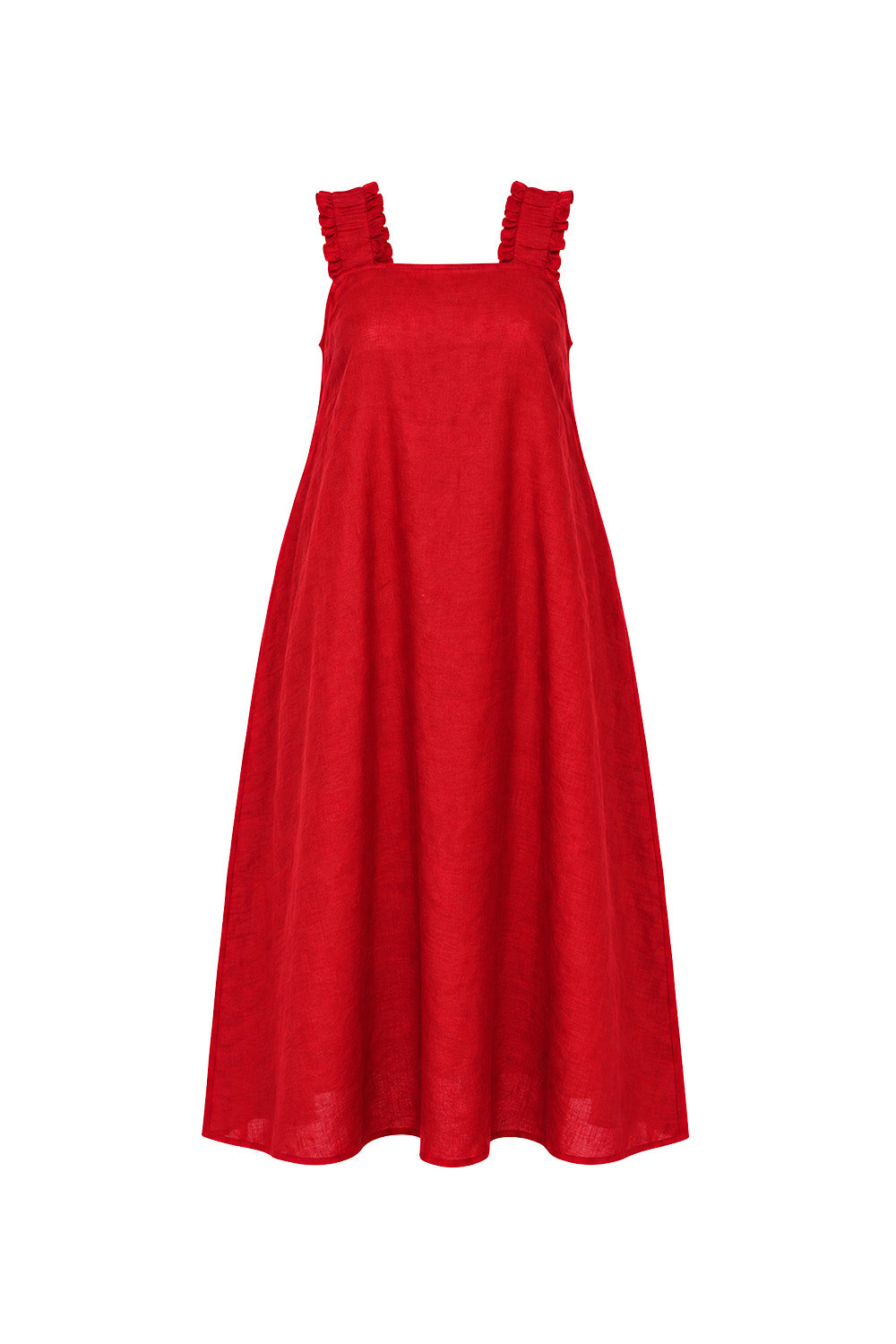 Clare Linen Sun Dress in Chilli