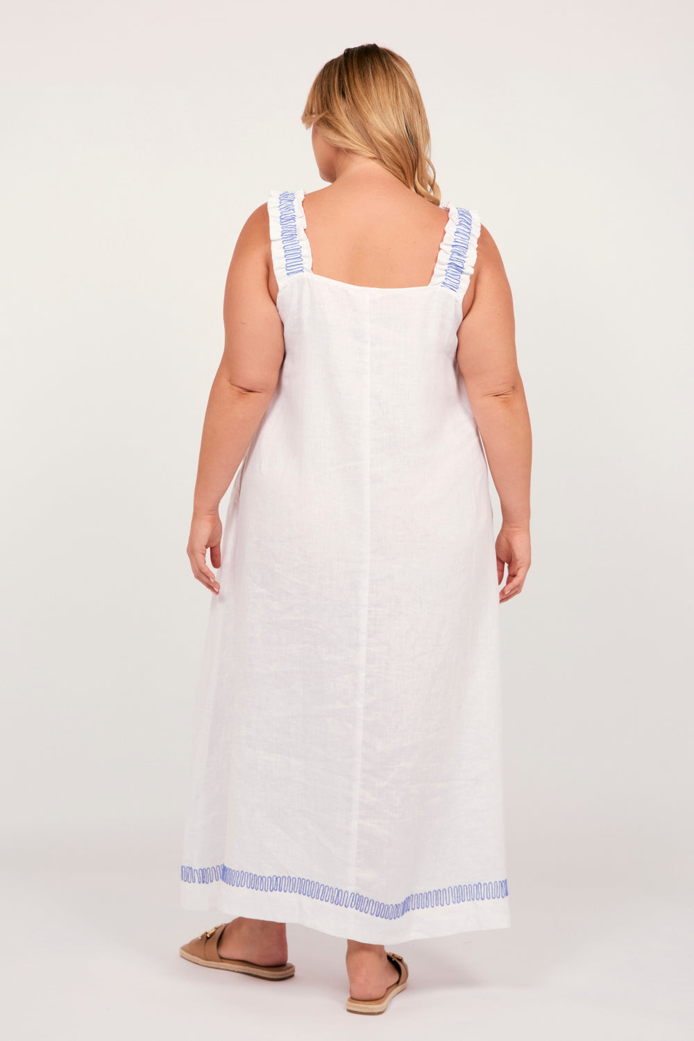 Claire Linen Maxi Dress in Island Breeze