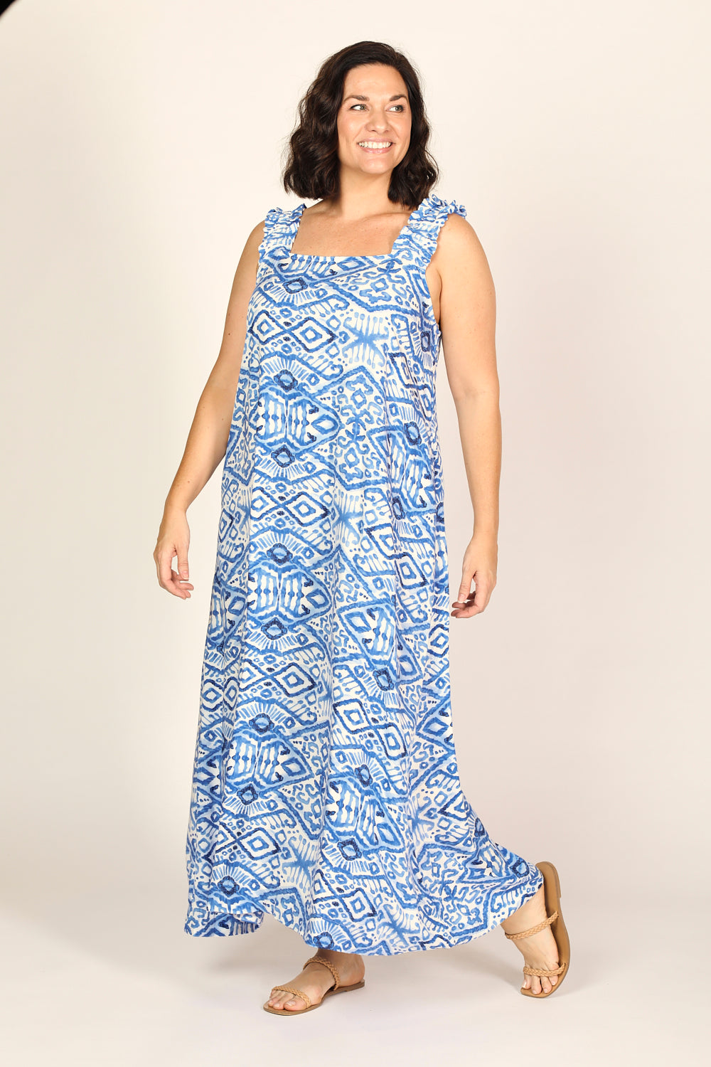 Claire Summer Maxi Dress in Azure Sky