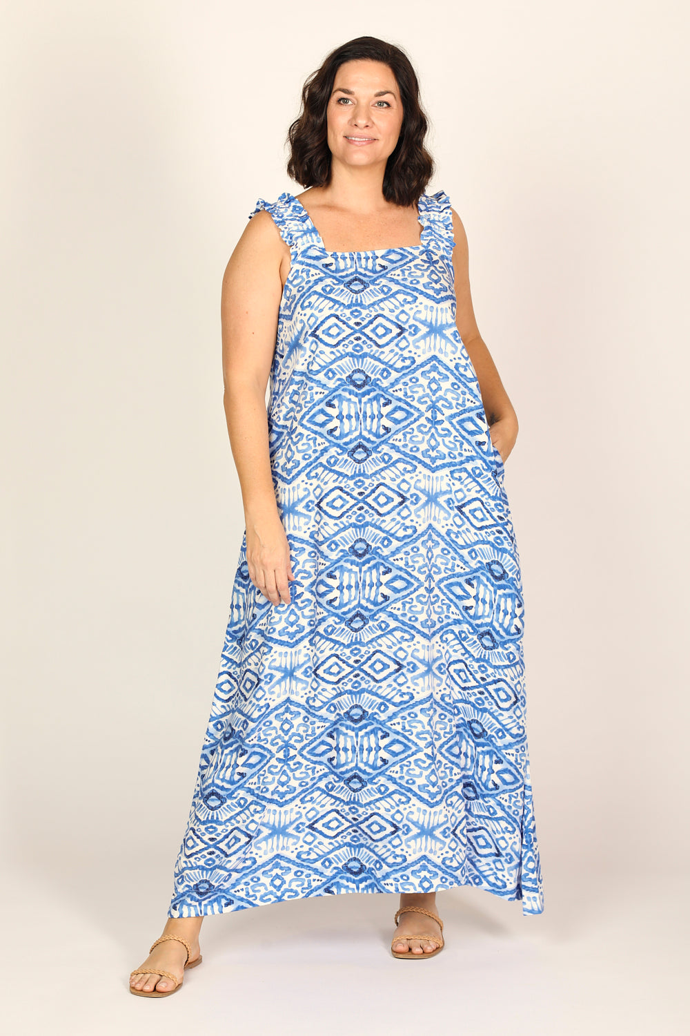 Claire Summer Maxi Dress in Azure Sky