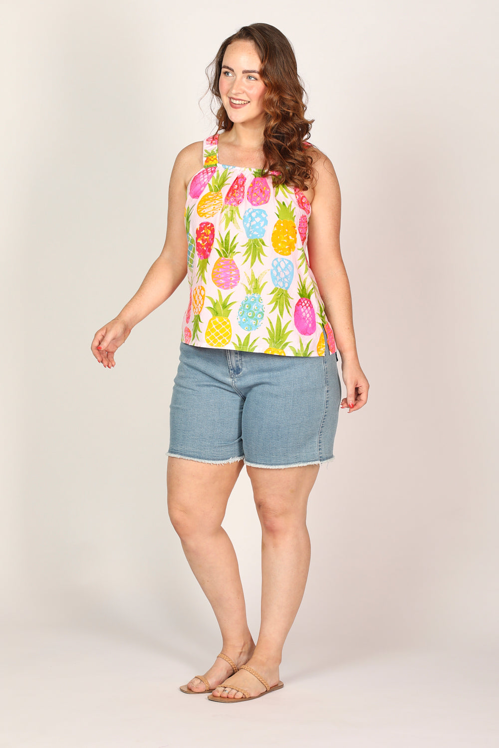 Clara Summer Top in Tropical Sunrise