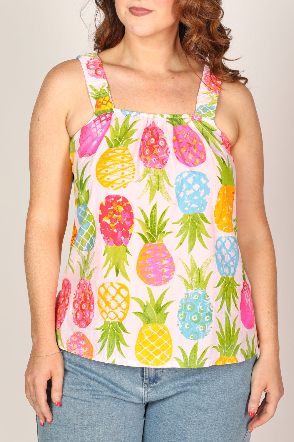 Clara Summer Top in Tropical Sunrise