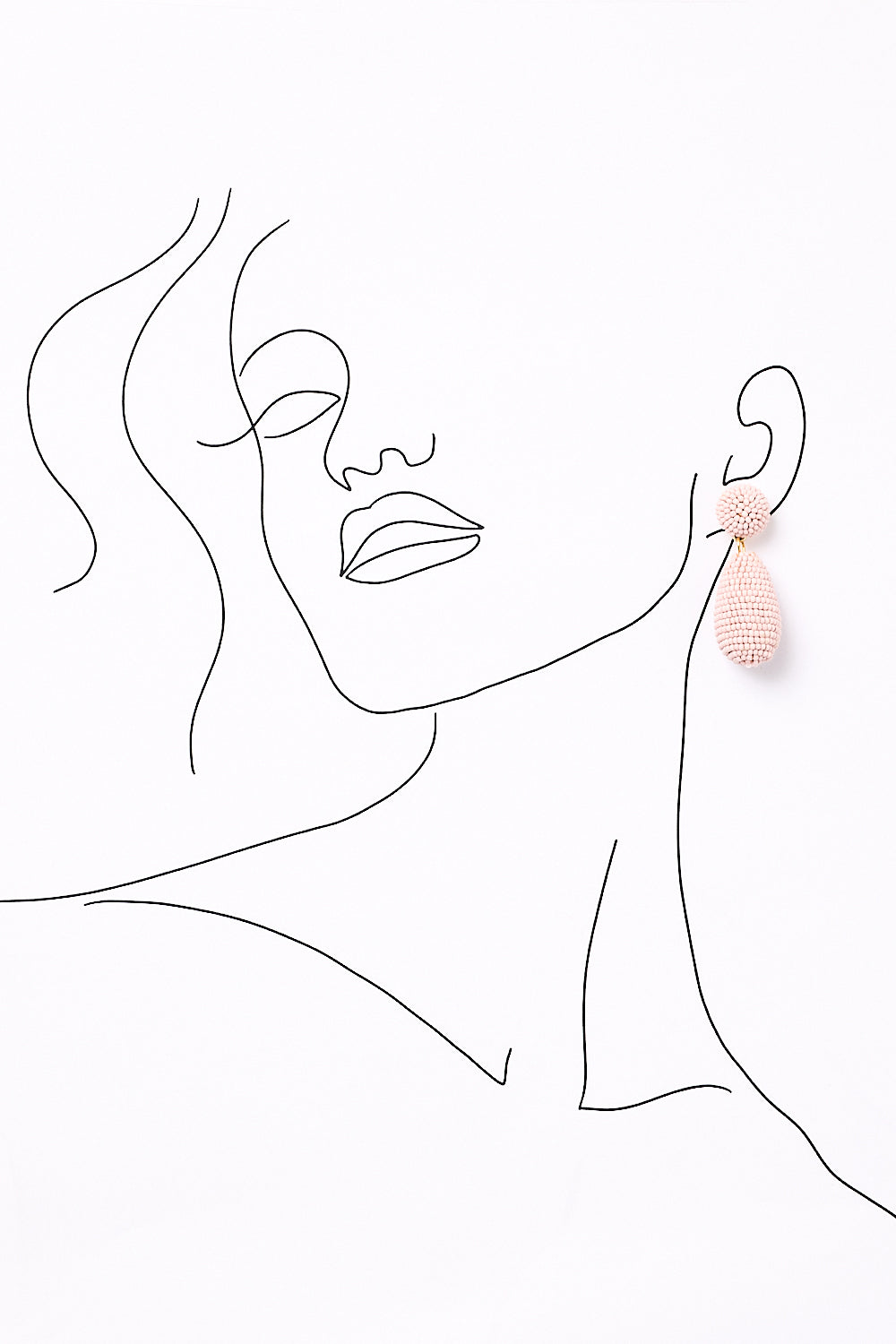 Cocoon Beaded Earrings in Light Pink