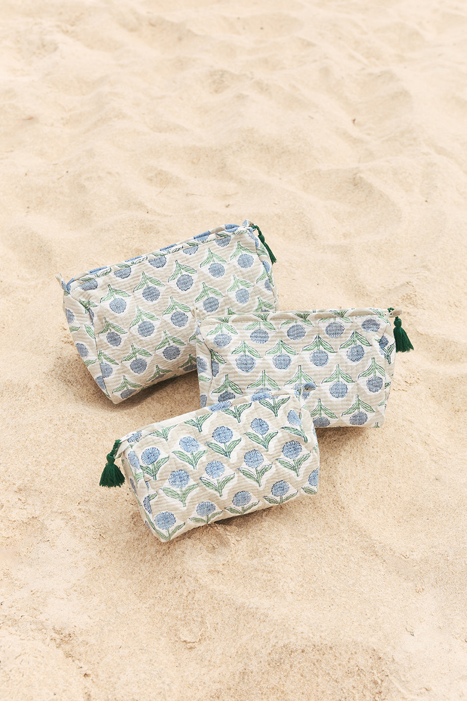 Cosmetic Pouch Bundle in Blue Blossom