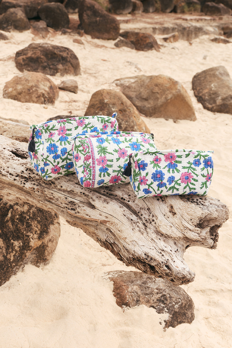 Cosmetic Pouch Bundle in Petal Cascade